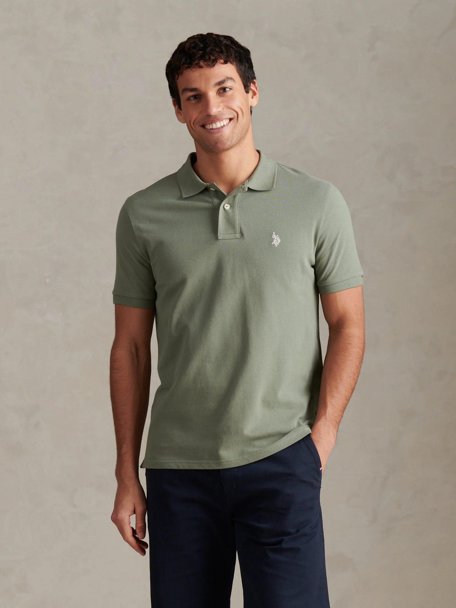 Mens Pique Polo Shirt Sea Spray
