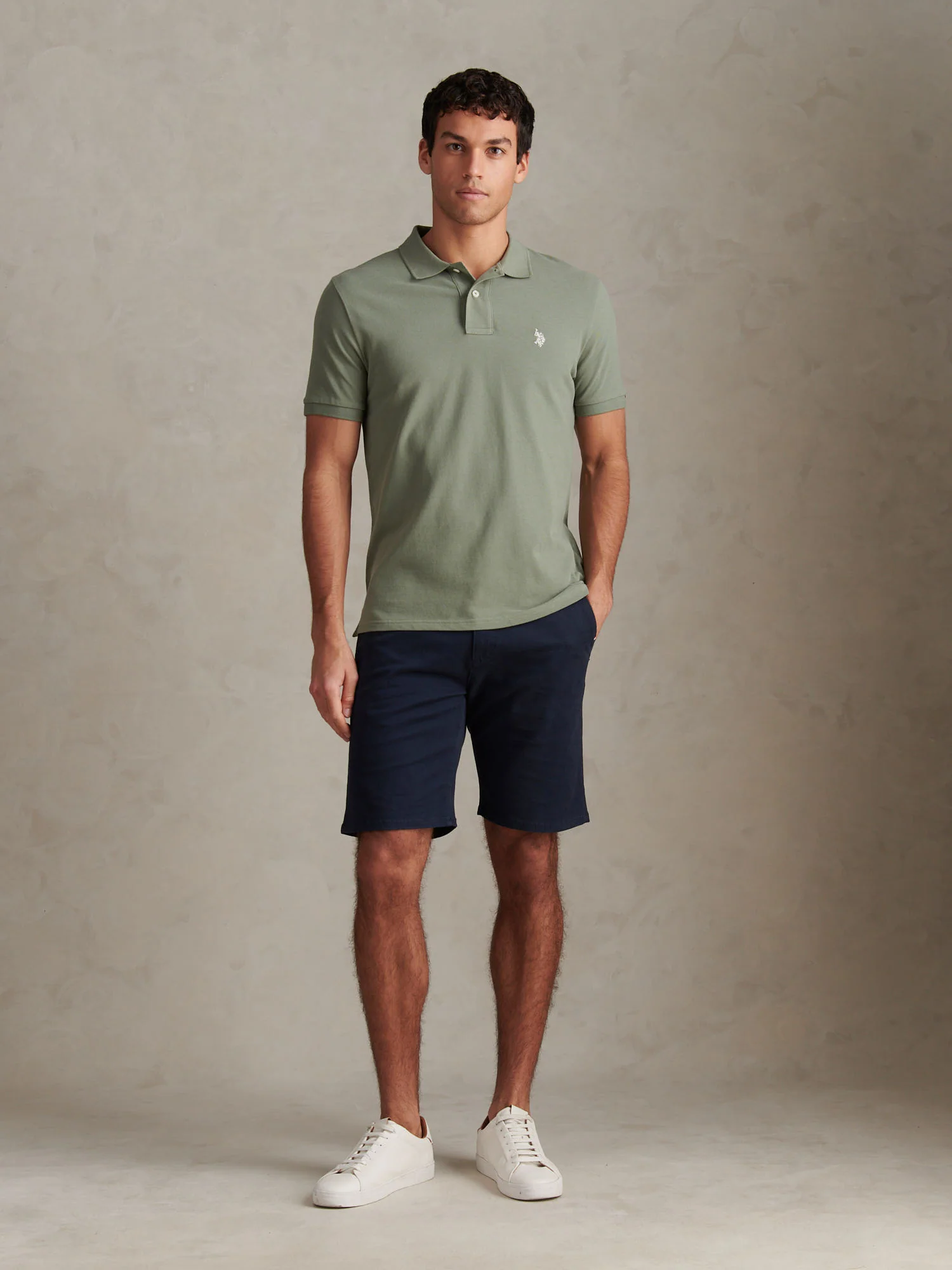 Mens Pique Polo Shirt Sea Spray - Image 3