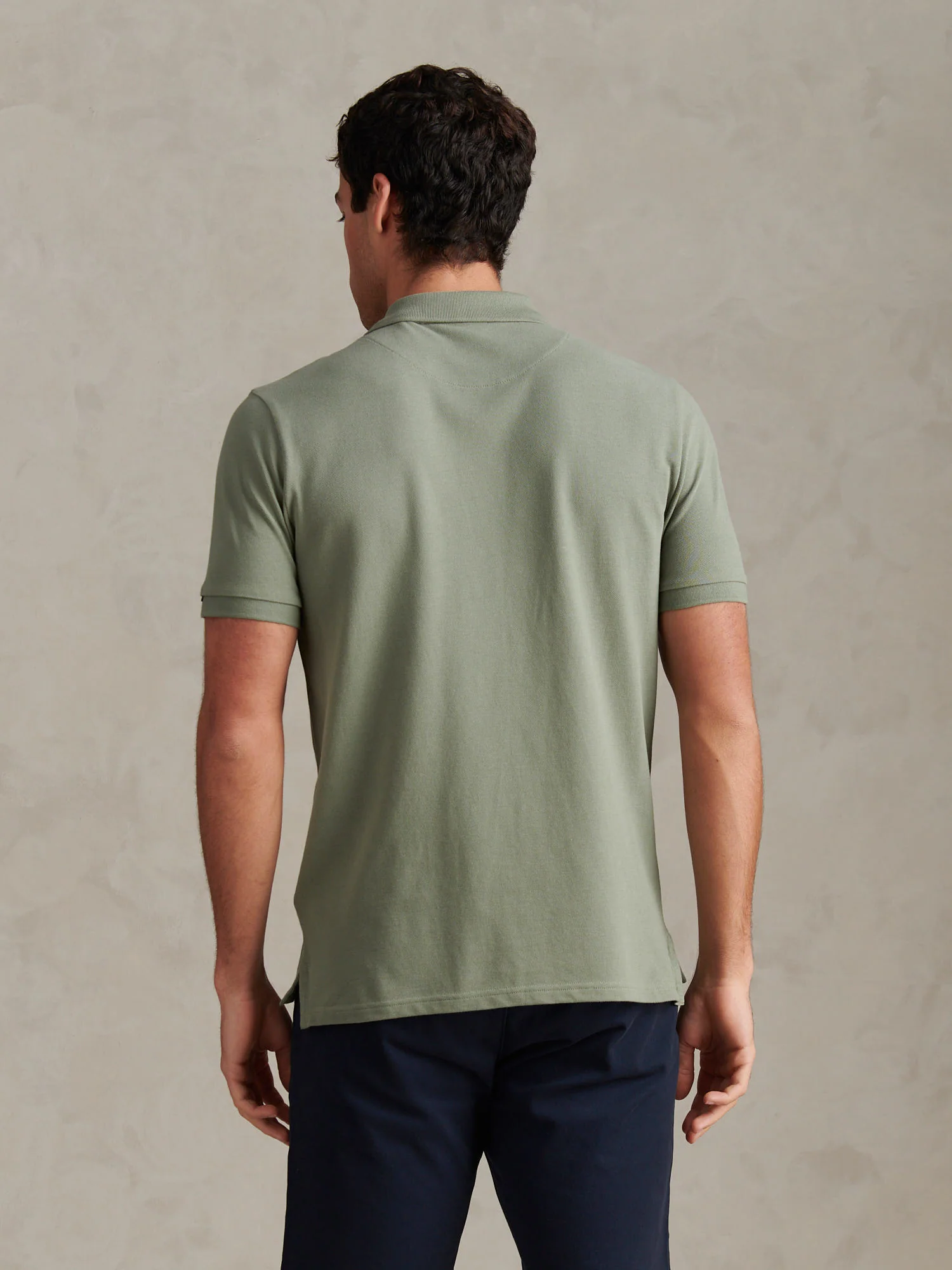 Mens Pique Polo Shirt Sea Spray - Image 4