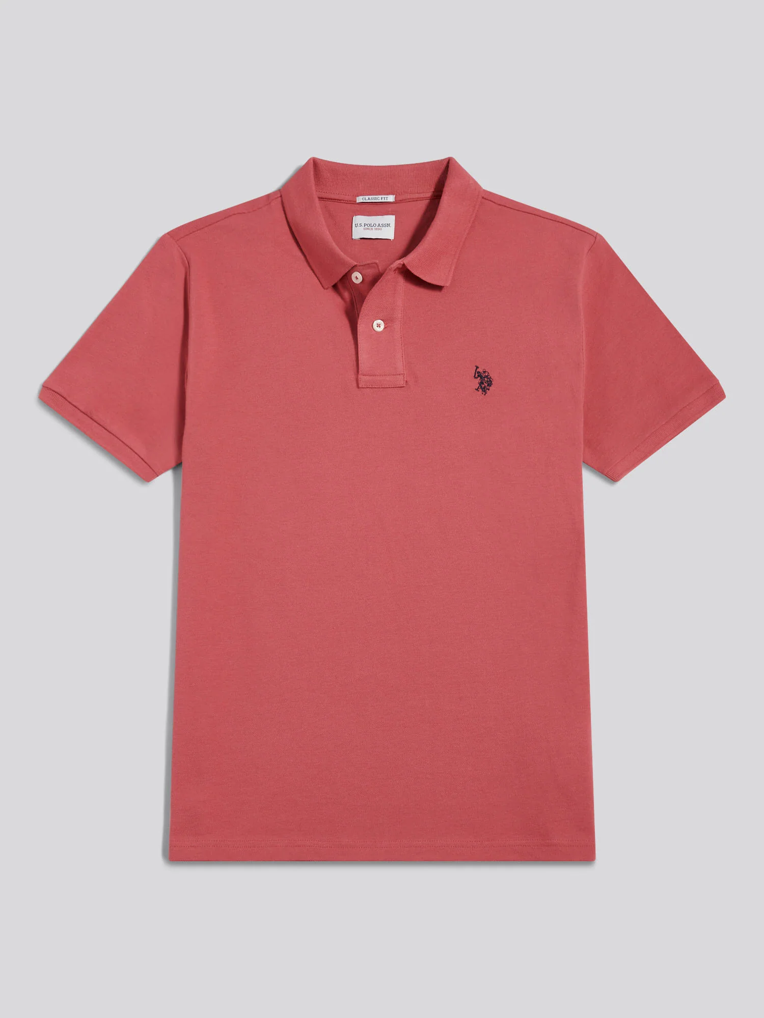 Mens Pique Polo Shirt Slate Rose