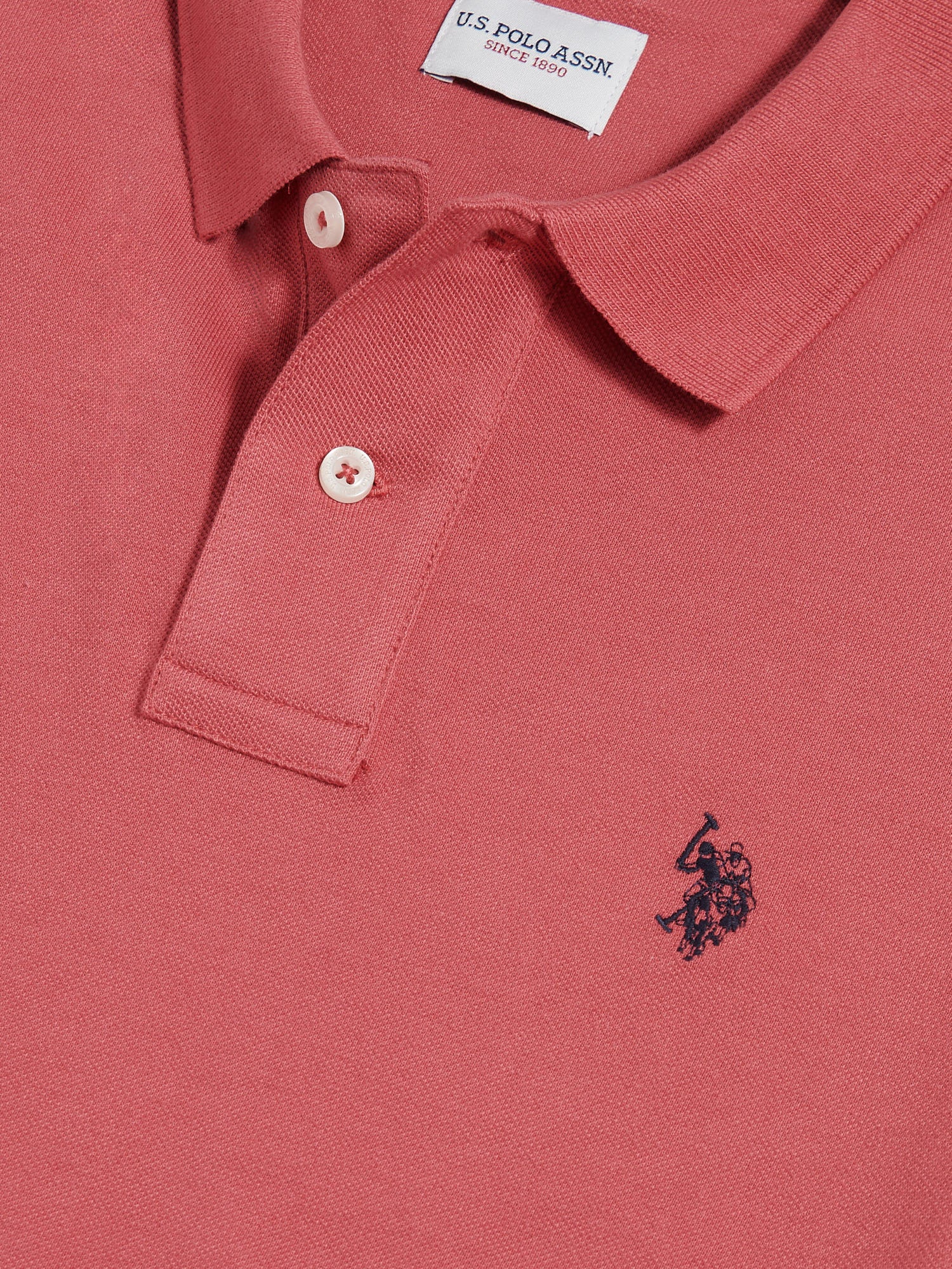 Mens Pique Polo Shirt Slate Rose - Image 3