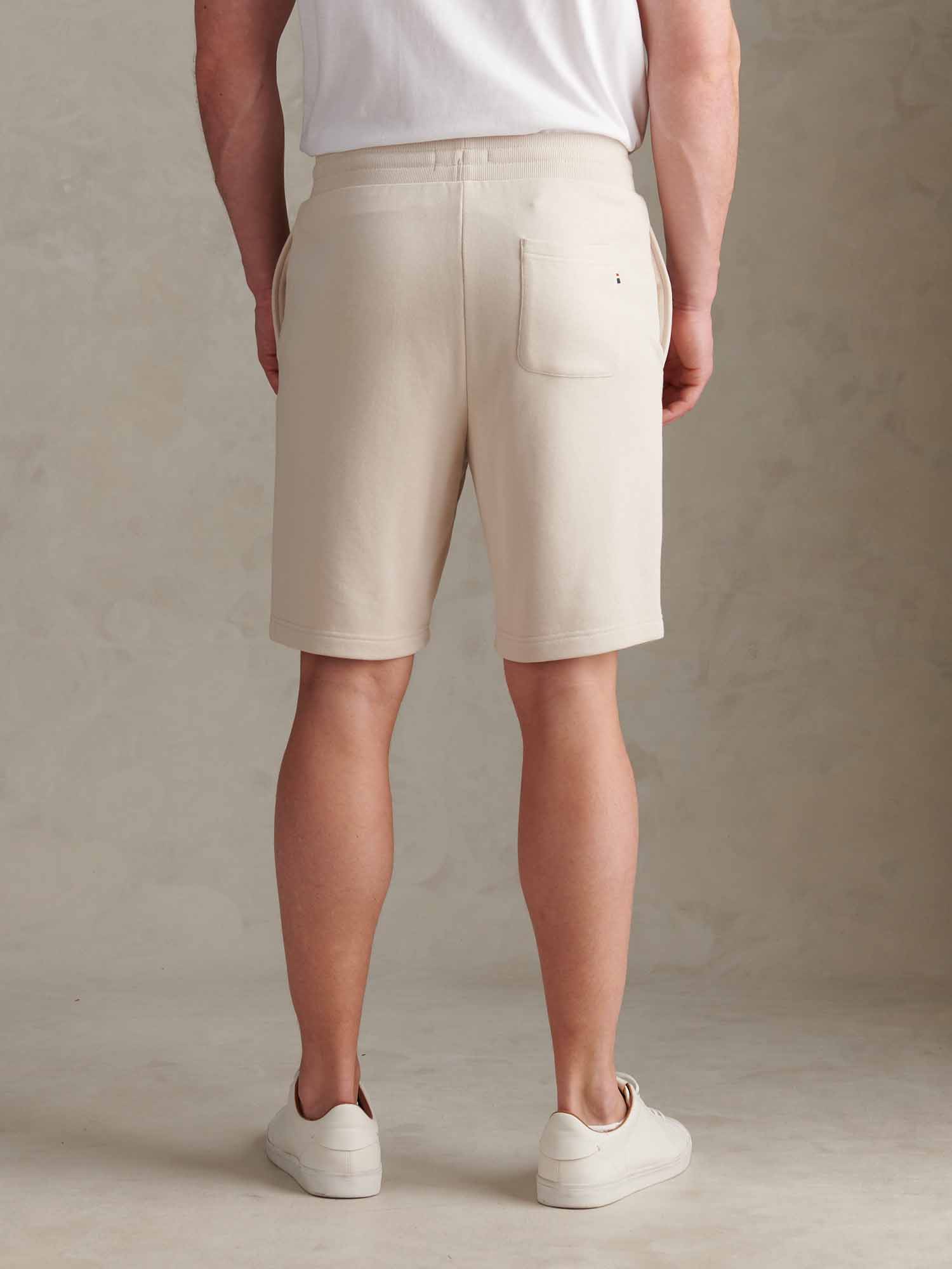 Mens Double Horsemen Sweat Shorts Beige - Image 4