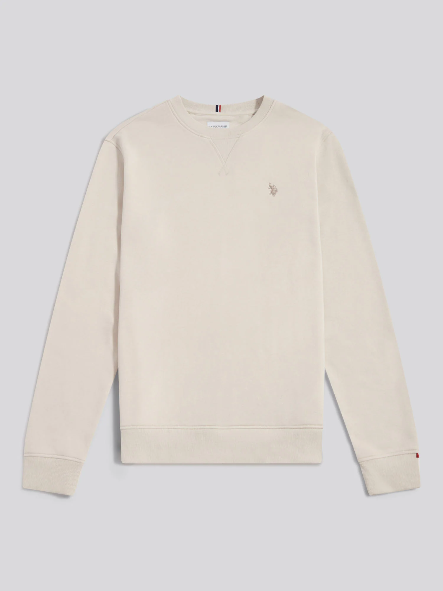 Mens Double Horsemen Sweatshirt Beige - Image 5