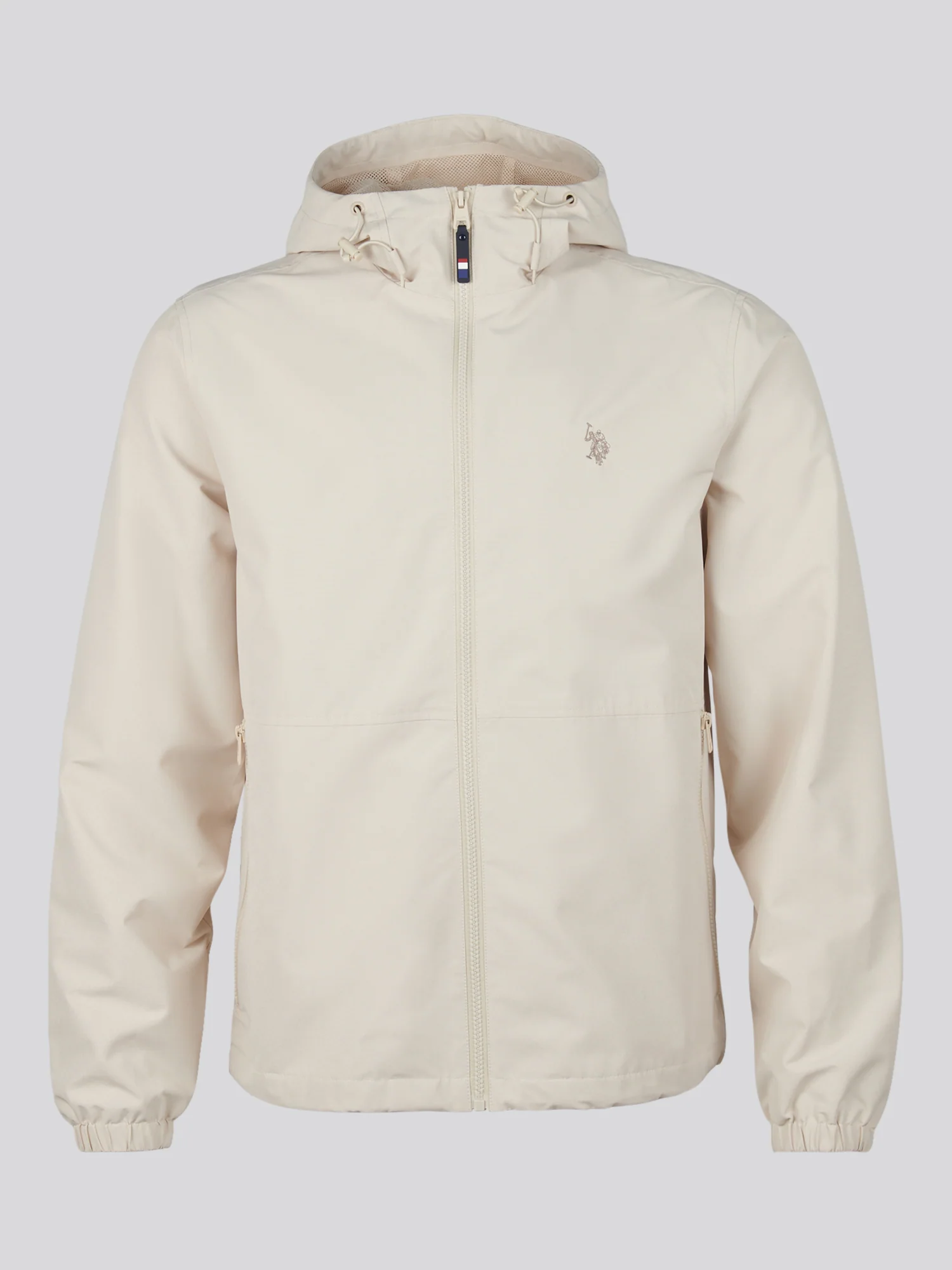 Mens Hooded Windbreaker Beige - Image 7