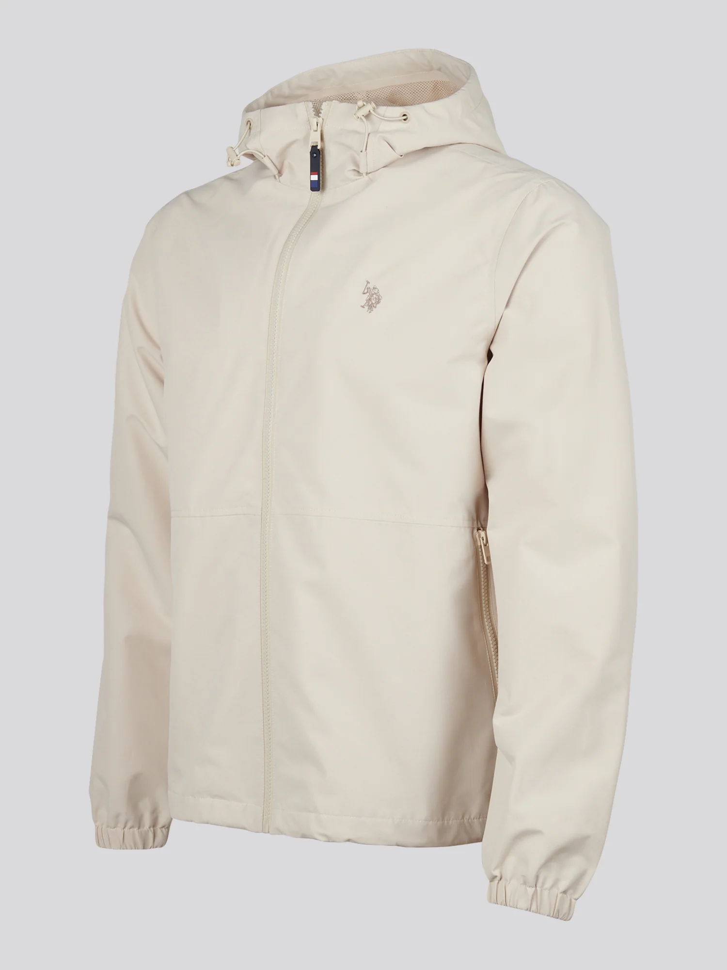 Mens Hooded Windbreaker Beige - Image 8