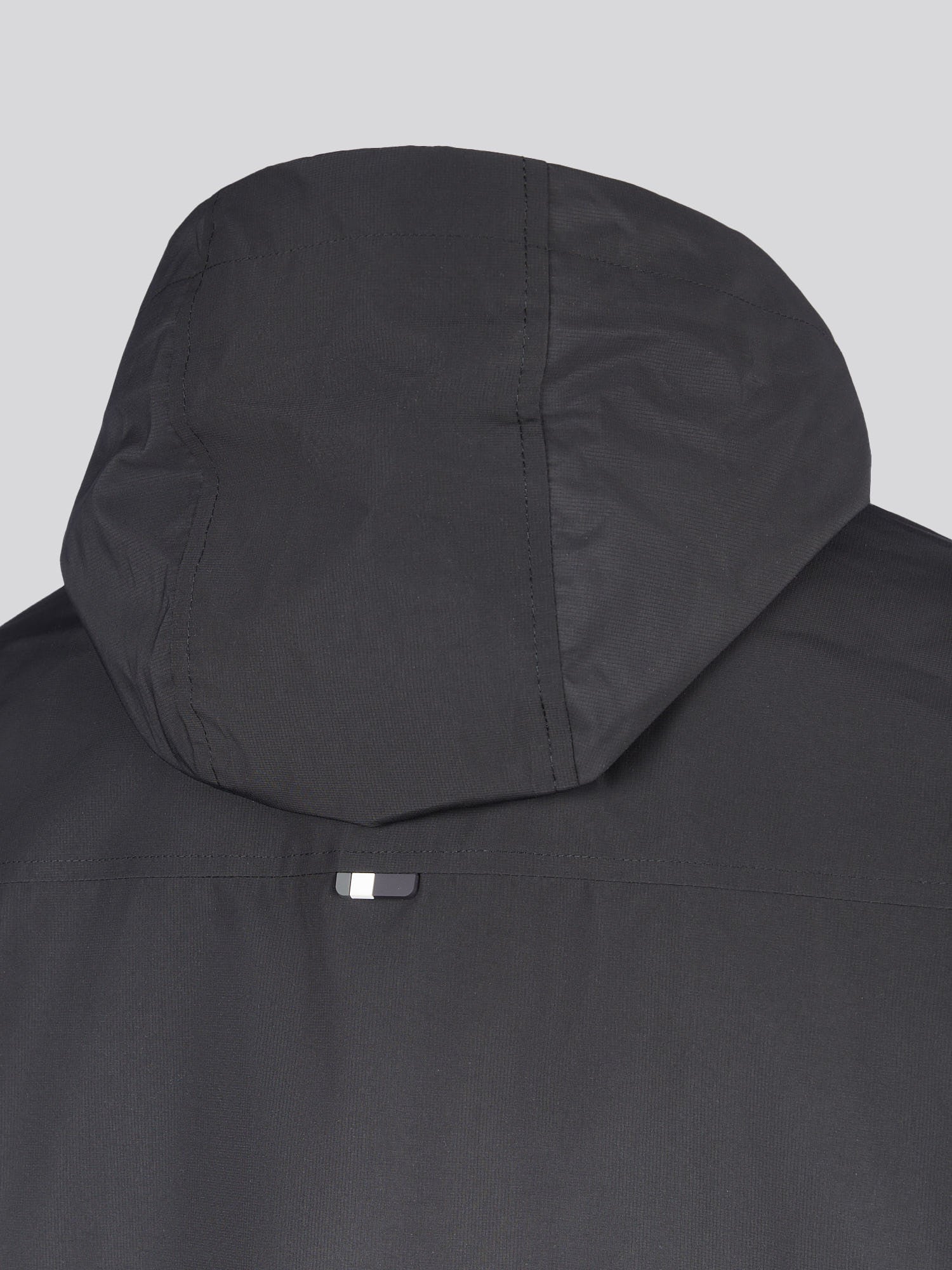 Mens Hooded Windbreaker Black Bright White DHM - Image 13