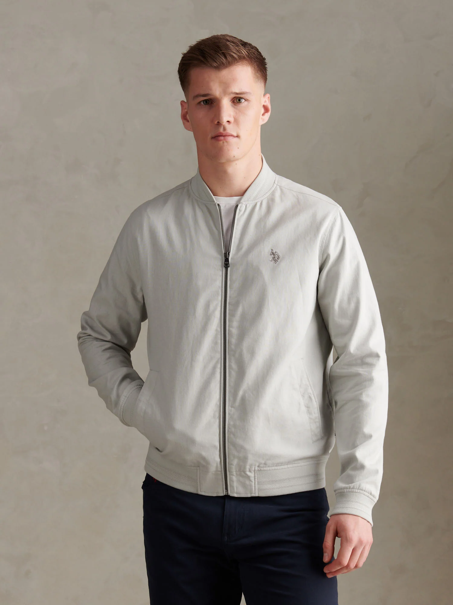 Mens Linen Blend Classic Bomber Northern Droplet