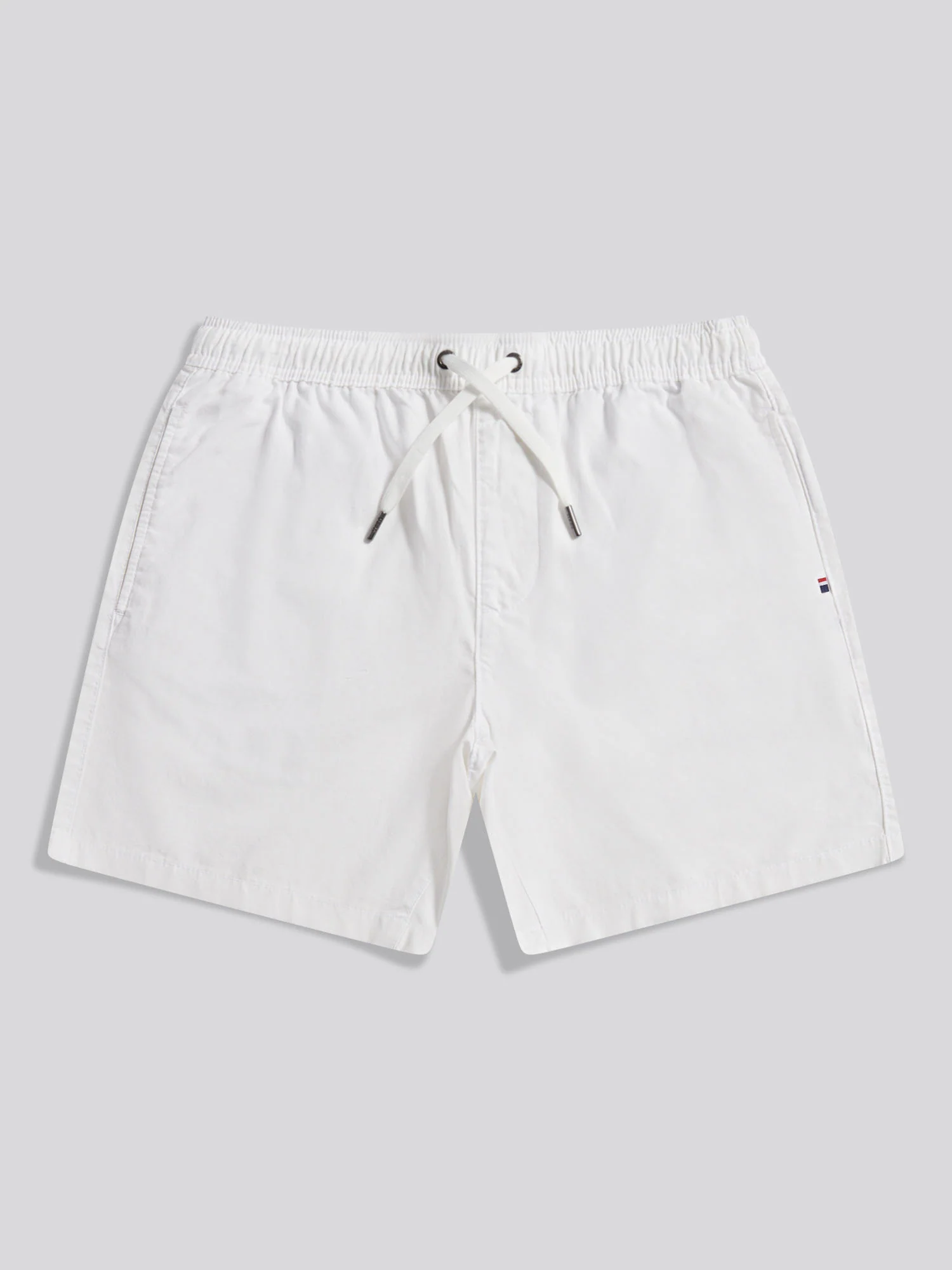 Mens Linen Blend Deck Shorts Bright White - Image 5