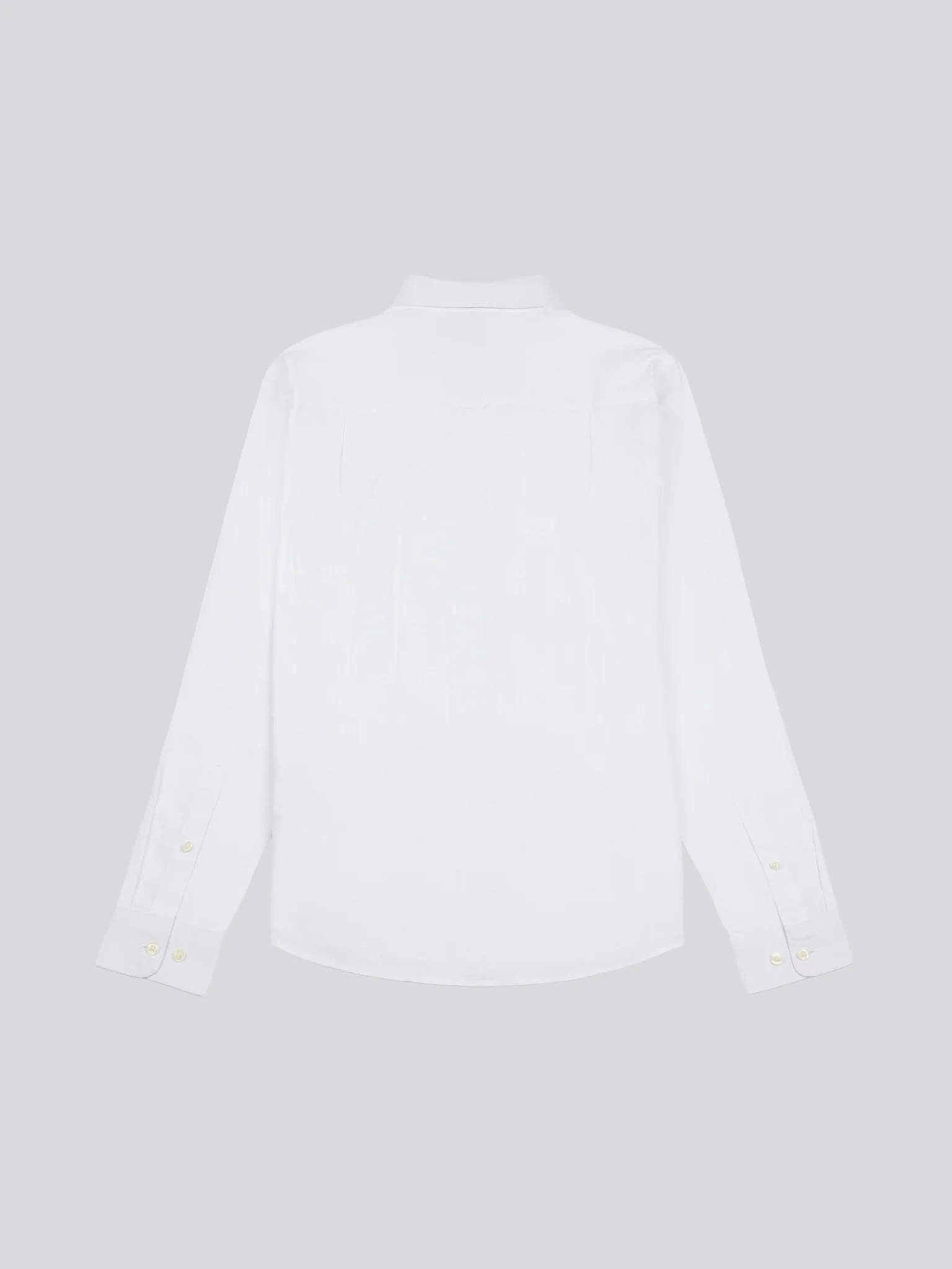 Mens Linen Blend Shirt Bright White / Harbour Mist - Image 2