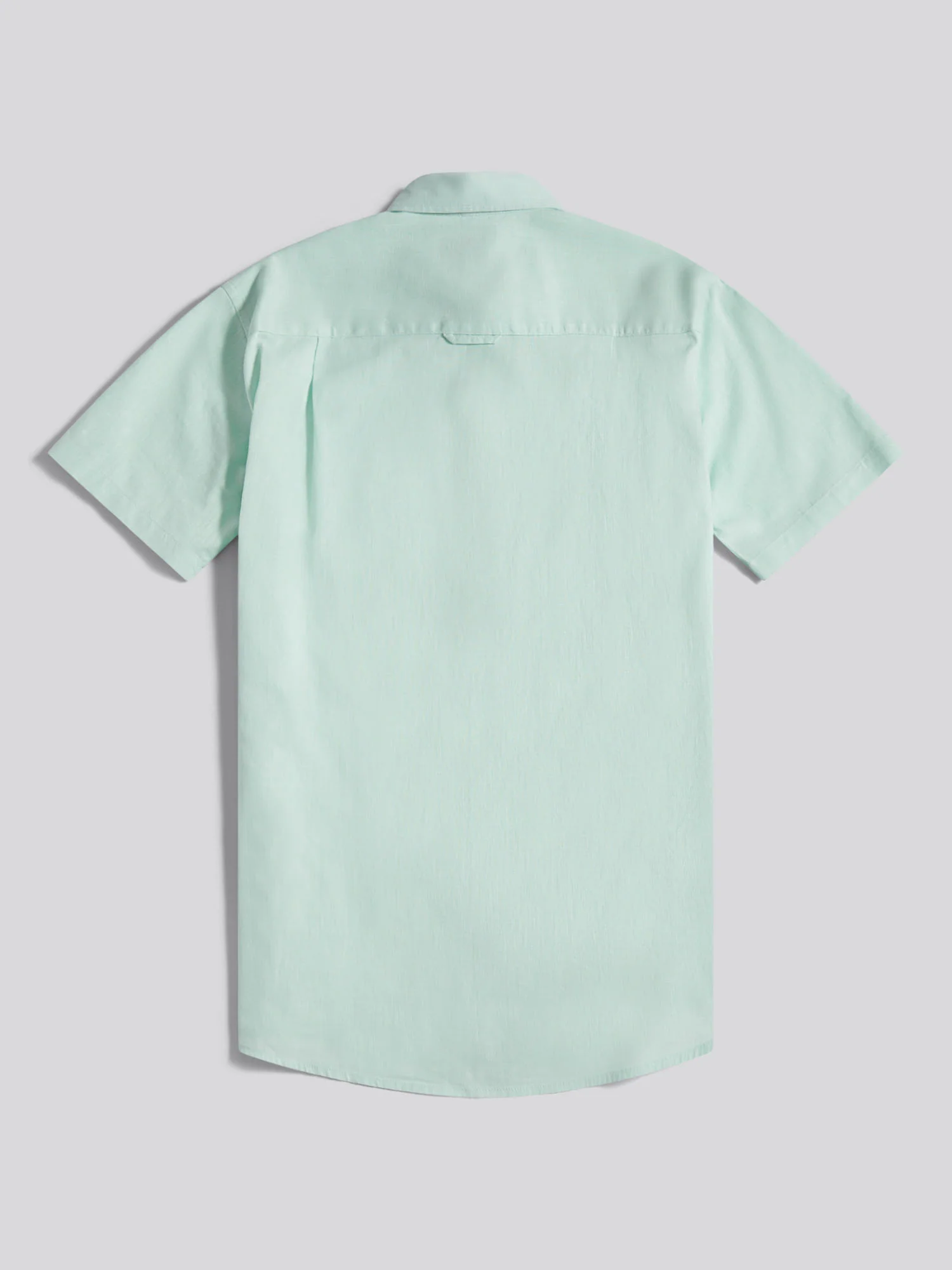 Mens Linen Blend Short Sleeve Shirt Honeydew - Image 2