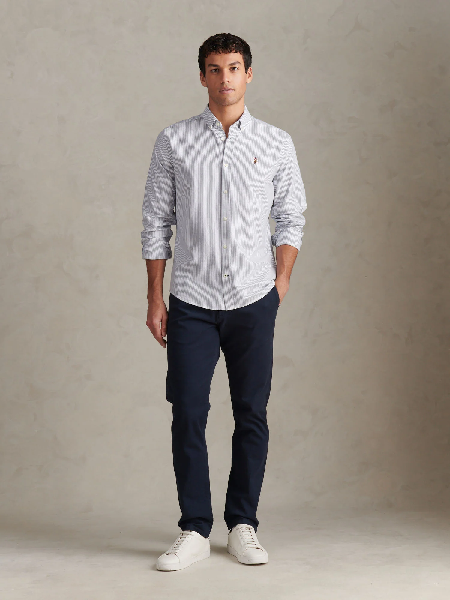 Mens Oxford Stripe  Shirt Blue Yonder - Image 3