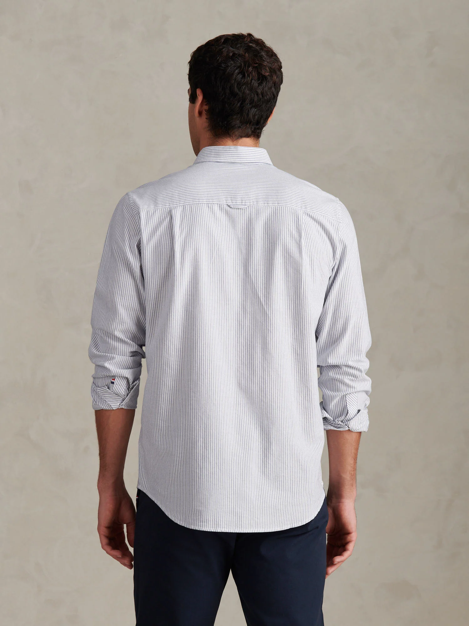 Mens Oxford Stripe  Shirt Blue Yonder - Image 4