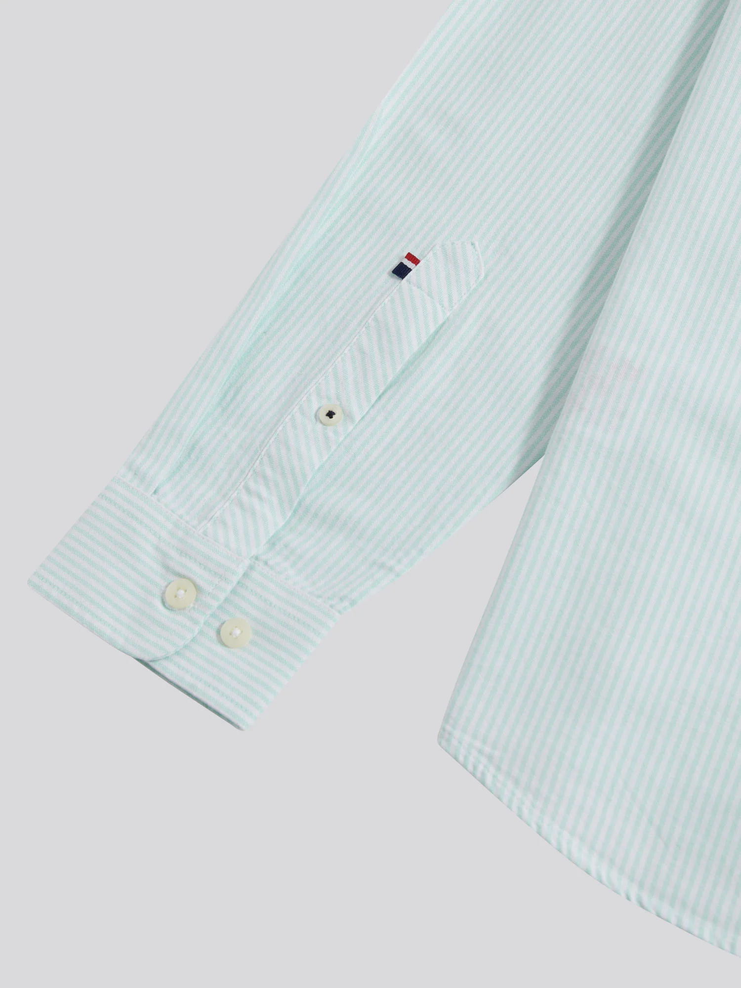 Mens Oxford Stripe  Shirt Ice Green - Image 10