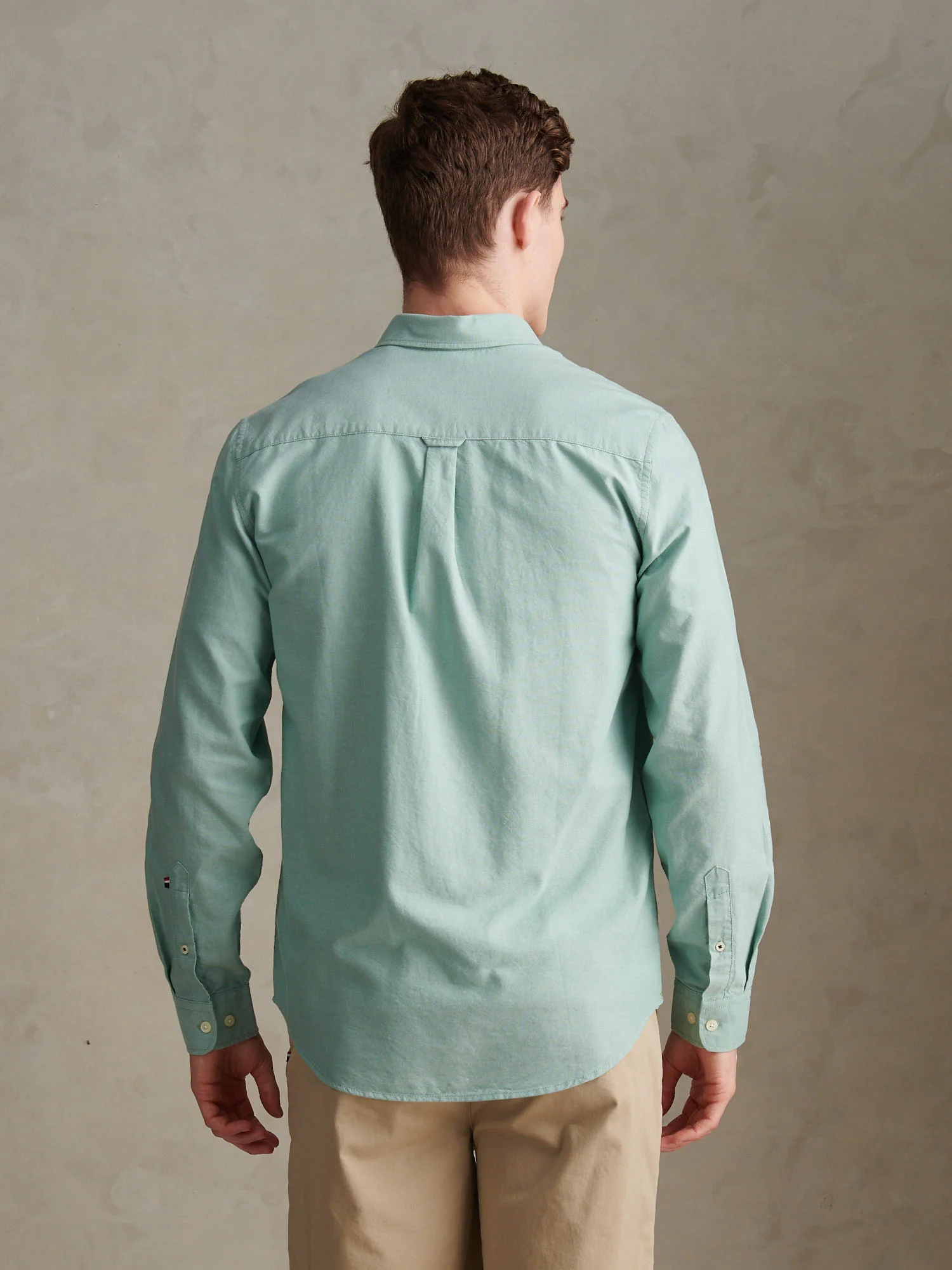 Mens Peached Oxford Shirt Aquifer - Image 4