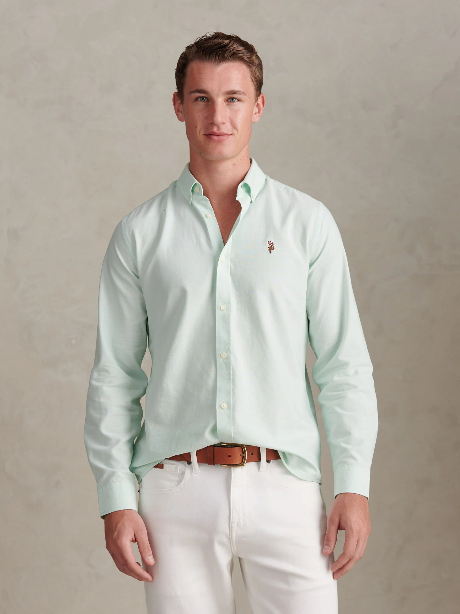 Mens Peached Oxford Shirt Bay