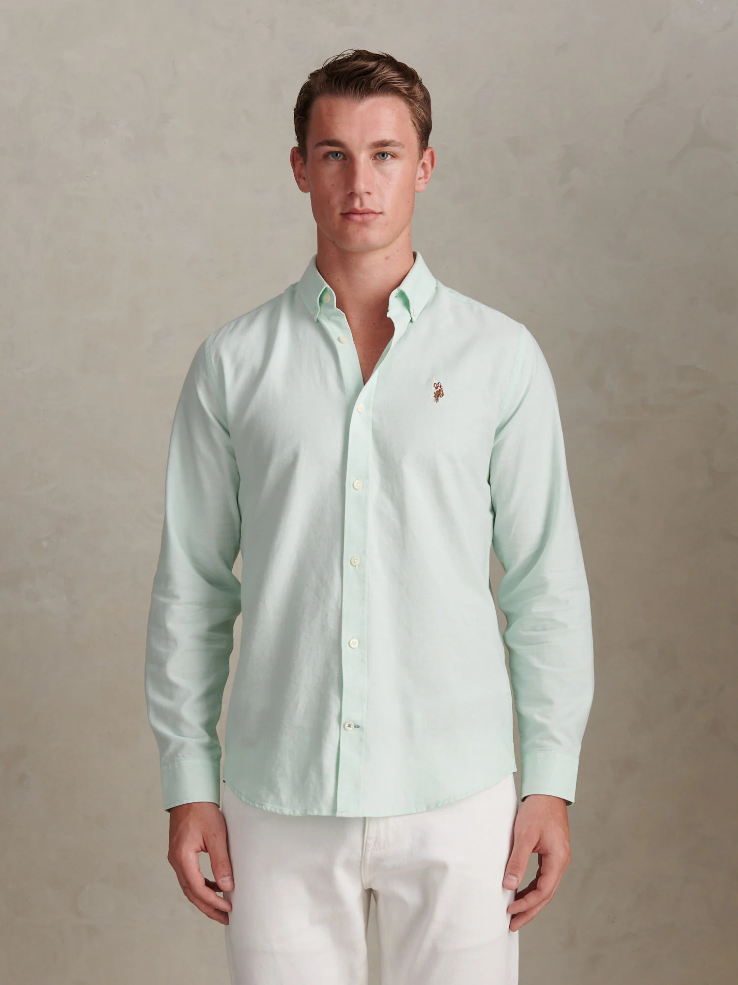 Mens Peached Oxford Shirt Bay - Image 6