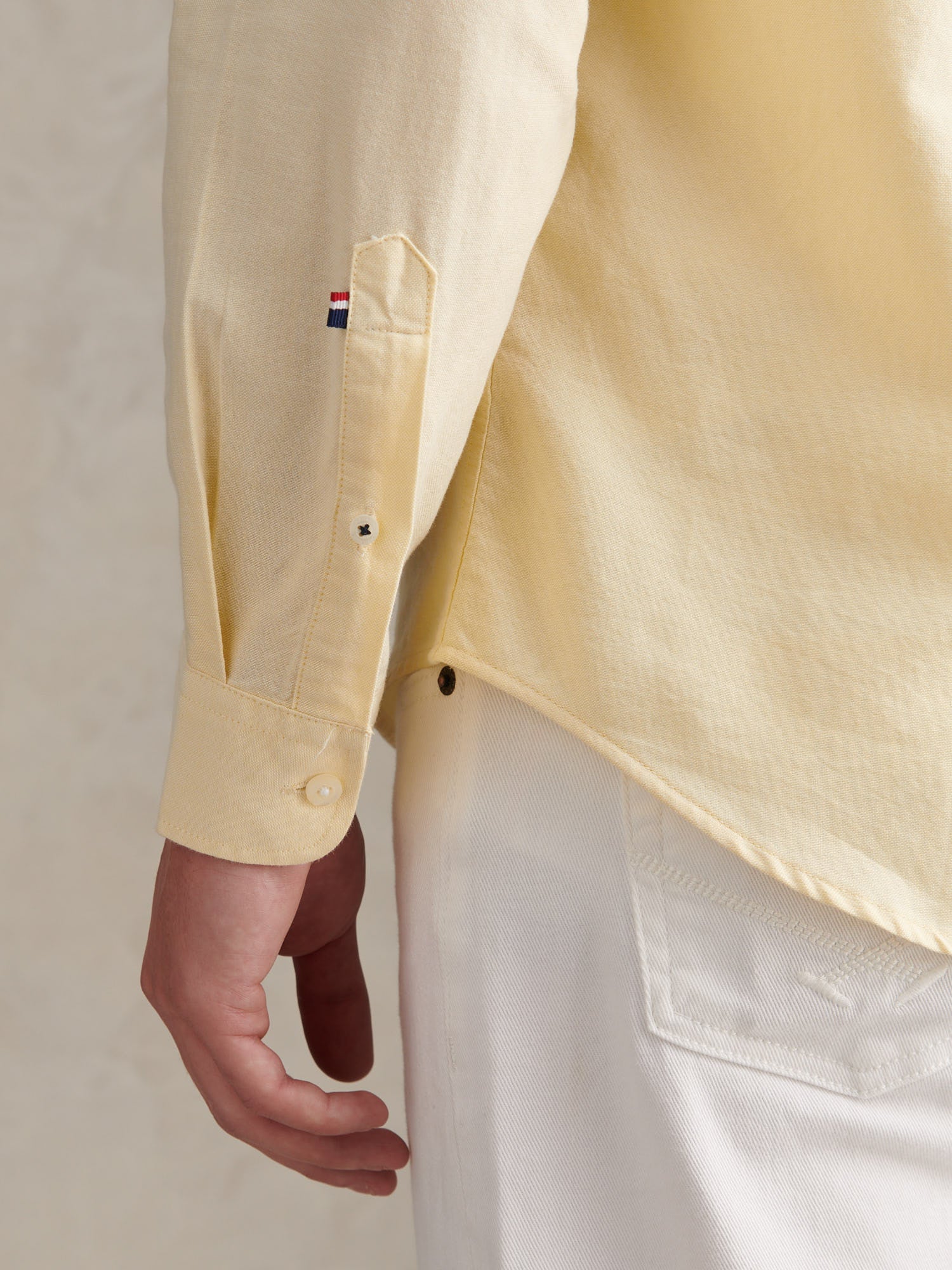 Mens Peached Oxford Shirt French Vanilla - Image 5