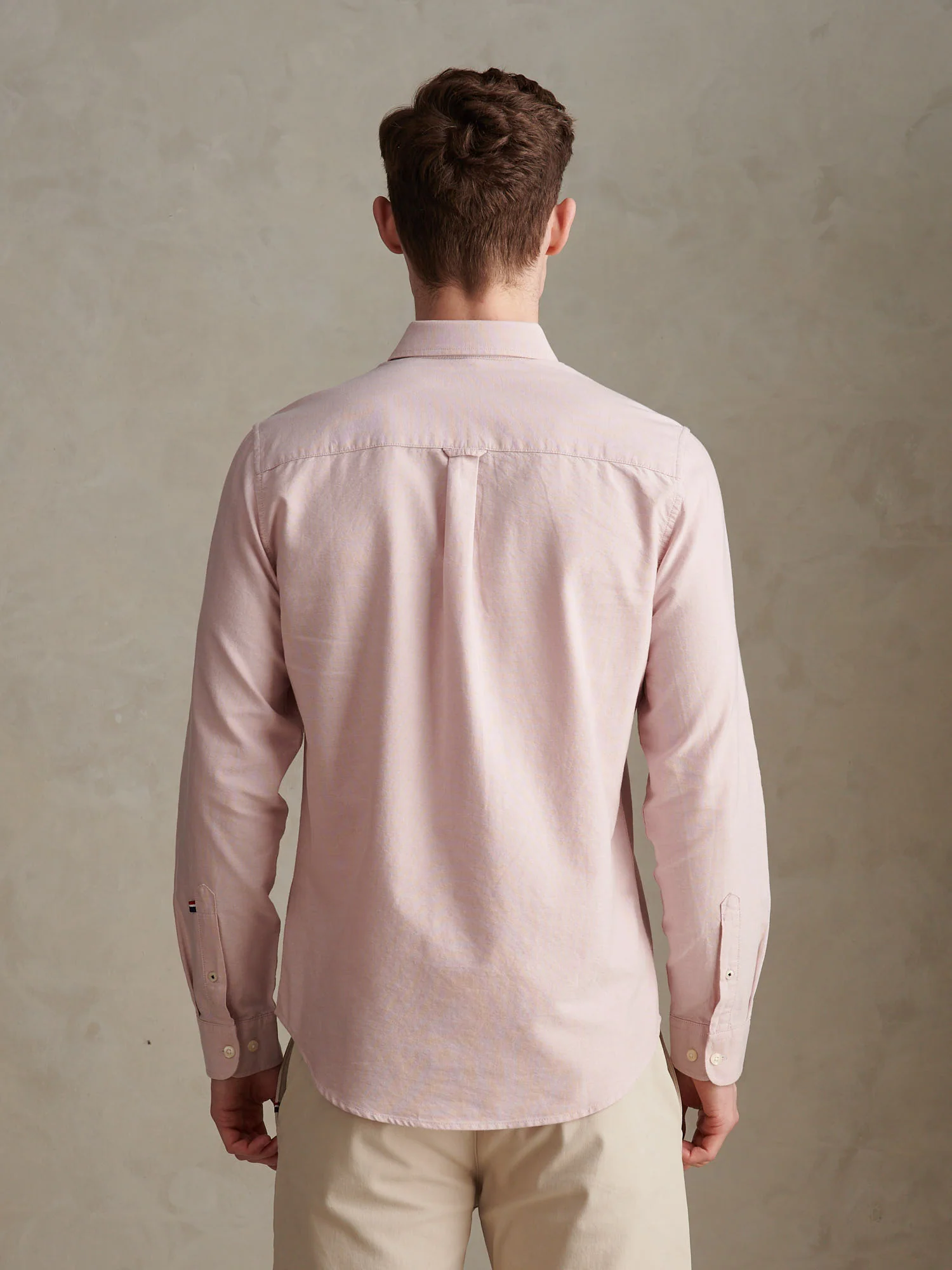 Mens Peached Oxford Shirt Sepia Rose - Image 3