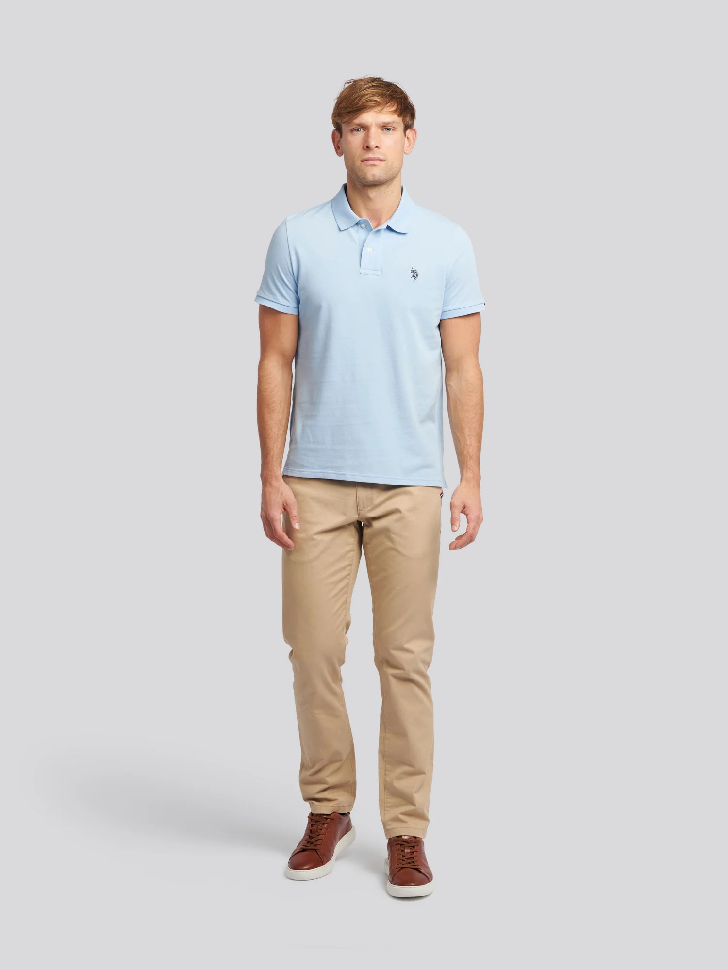 Męska koszula polo w Chambray Blue - Image 3