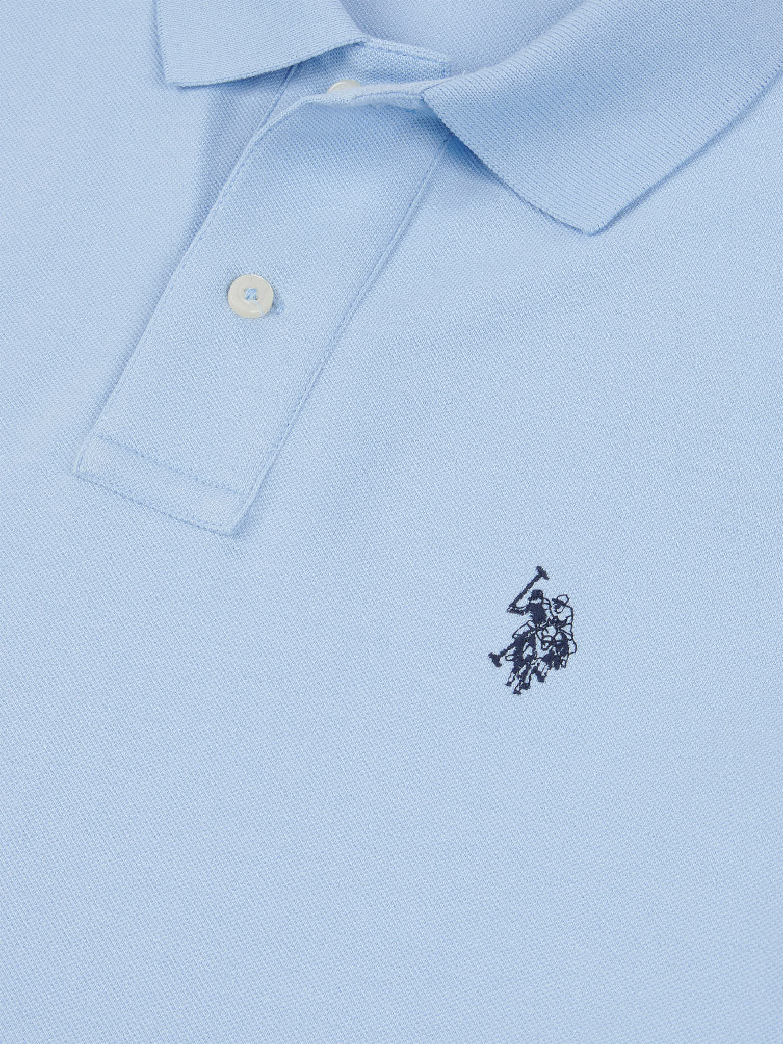 Męska koszula polo w Chambray Blue - Image 7