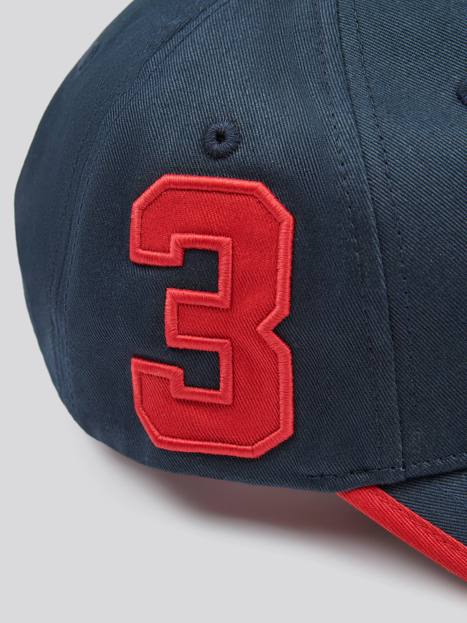 Mens Player 3 Baseball Cap in Dark Sapphire Navy/Haute Red DHM - Image 6