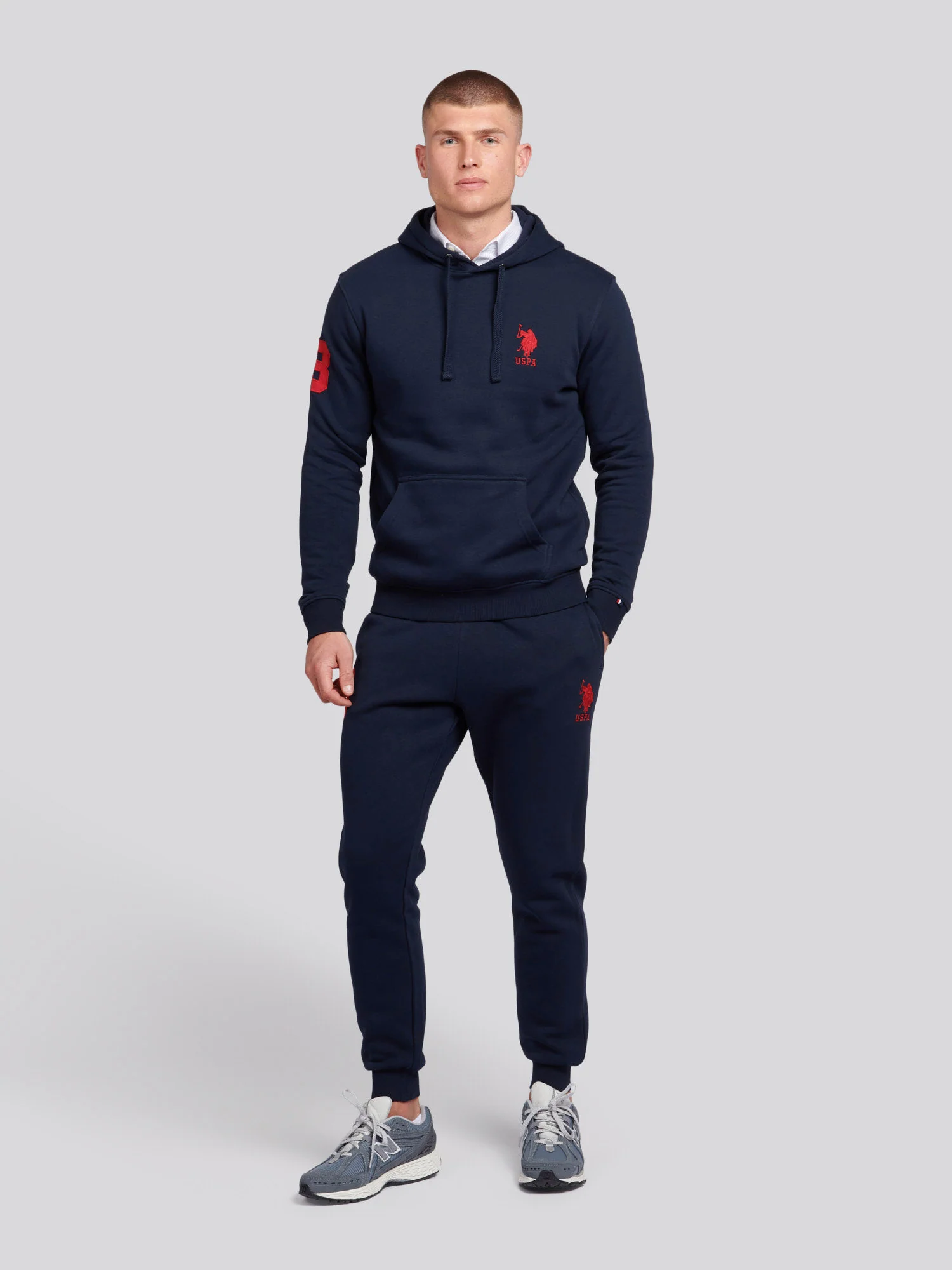 Mens Player 3 Joggers in Dark Sapphire Navy/Haute Red DHM - Image 3