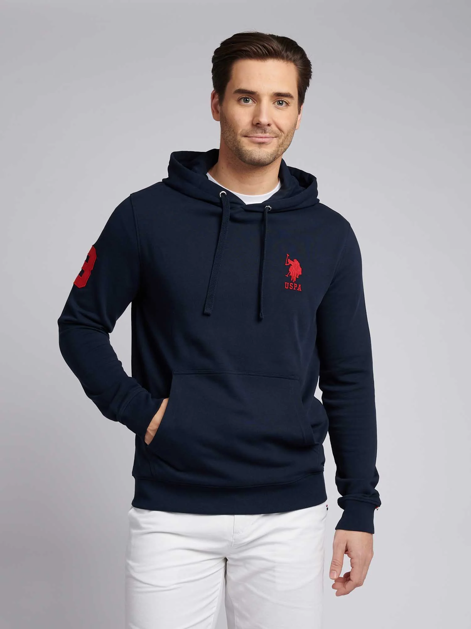Mens Player 3 Loopback Bluza w ciemnym szafirowym granatowym/haute Red Dhm
