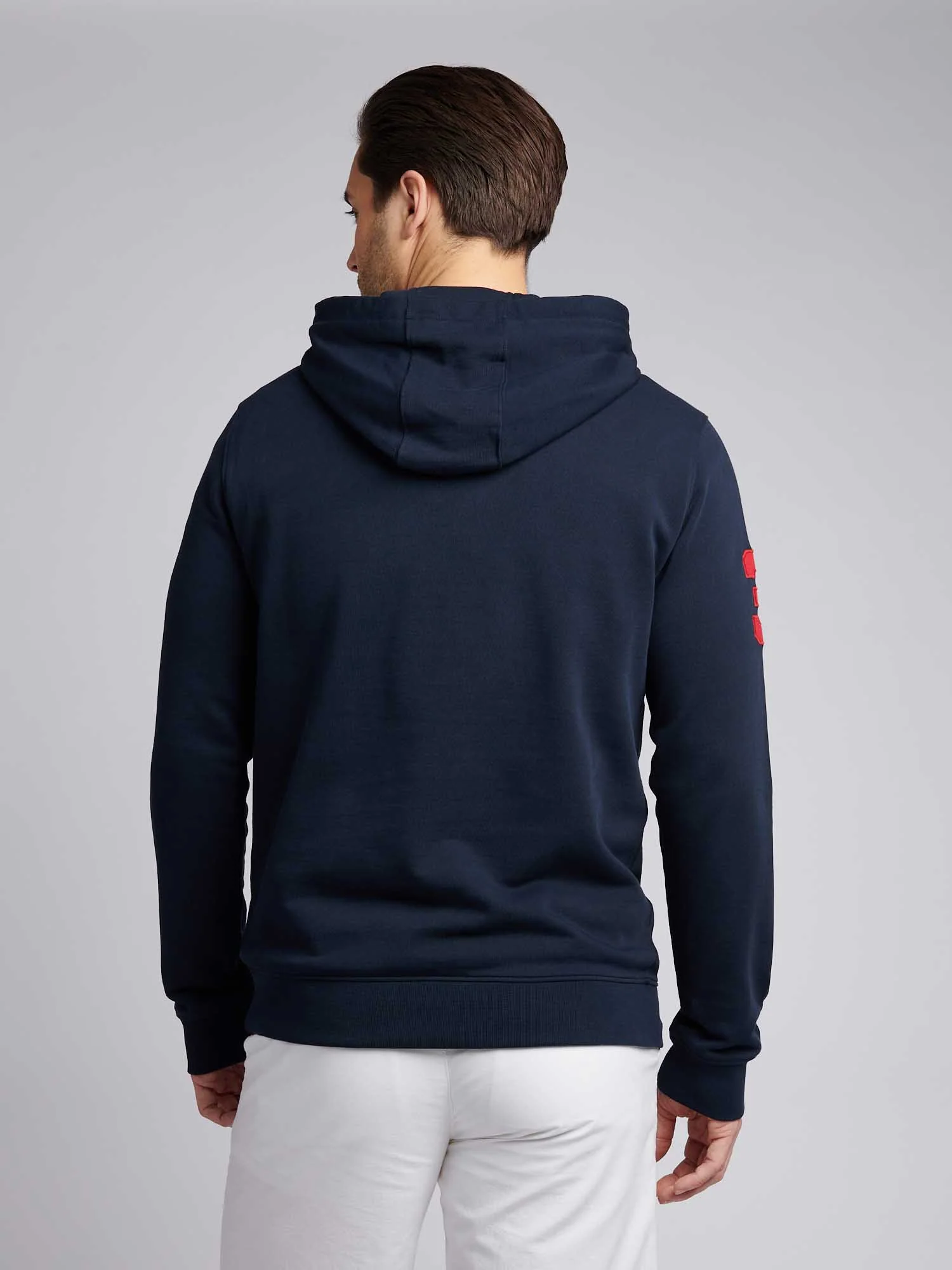 Mens Player 3 Loopback Bluza w ciemnym szafirowym granatowym/haute Red Dhm - Image 3