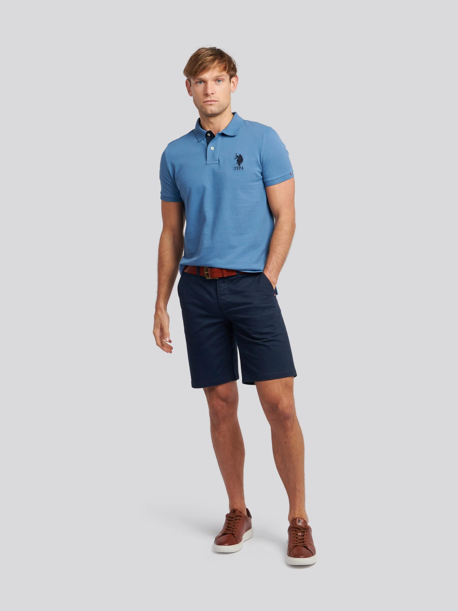 Mens Player 3 Pique Polo Shirt w niebieskim horyzoncie - Image 3
