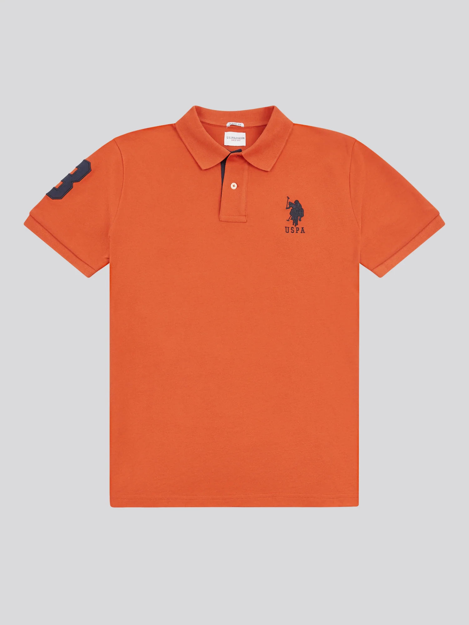 Mens Player 3 Pique Polo Shirt w Burnt Ocher - Image 5