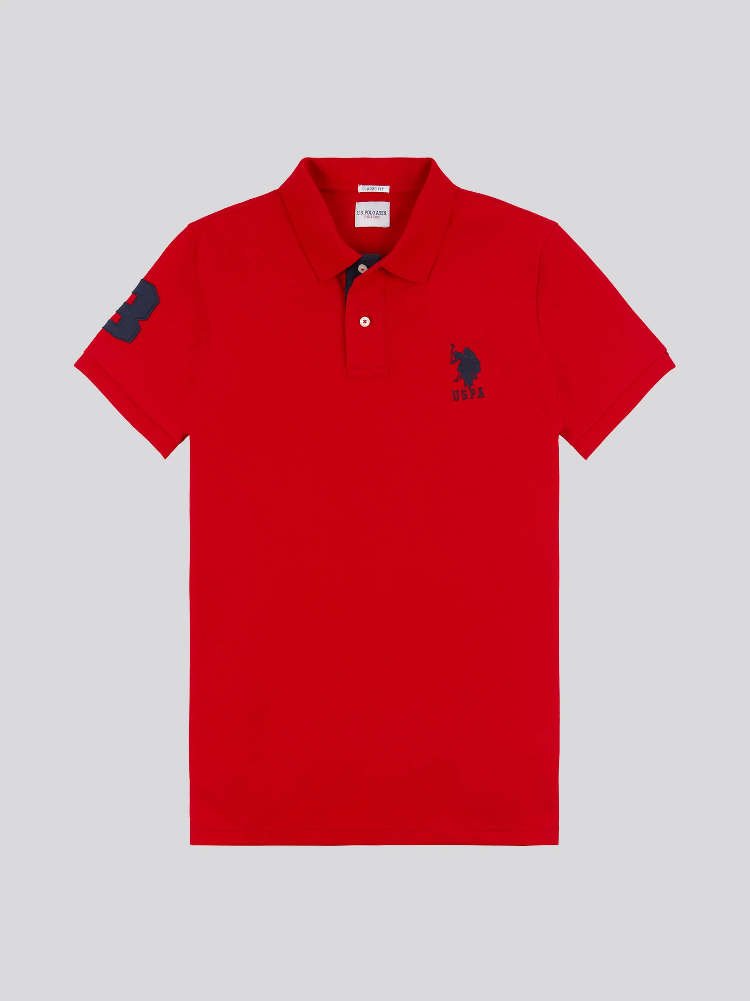 Mens Player 3 Pique Polo Shirt in Haute Red - Image 5