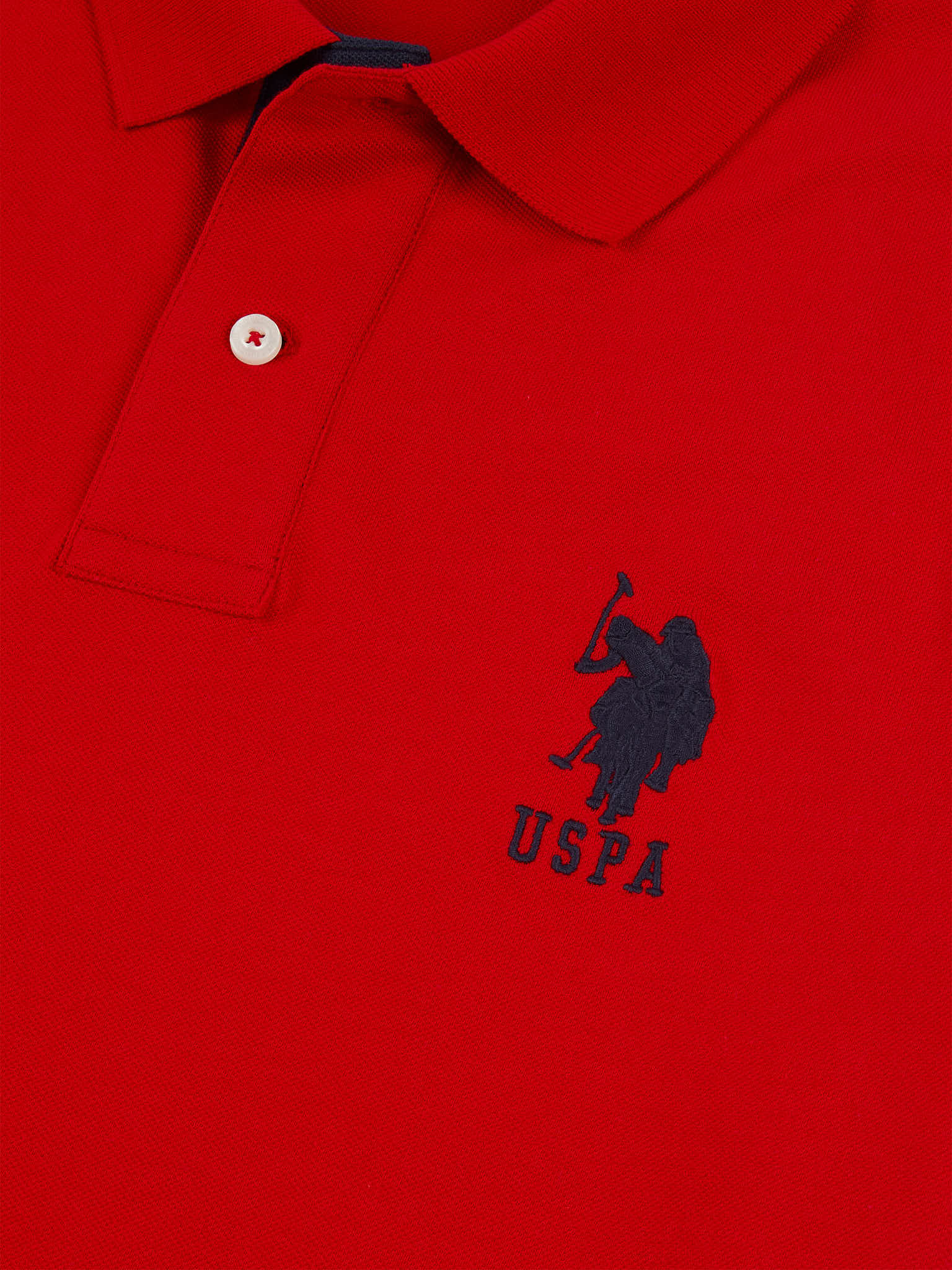 Mens Player 3 Pique Polo Shirt in Haute Red - Image 6