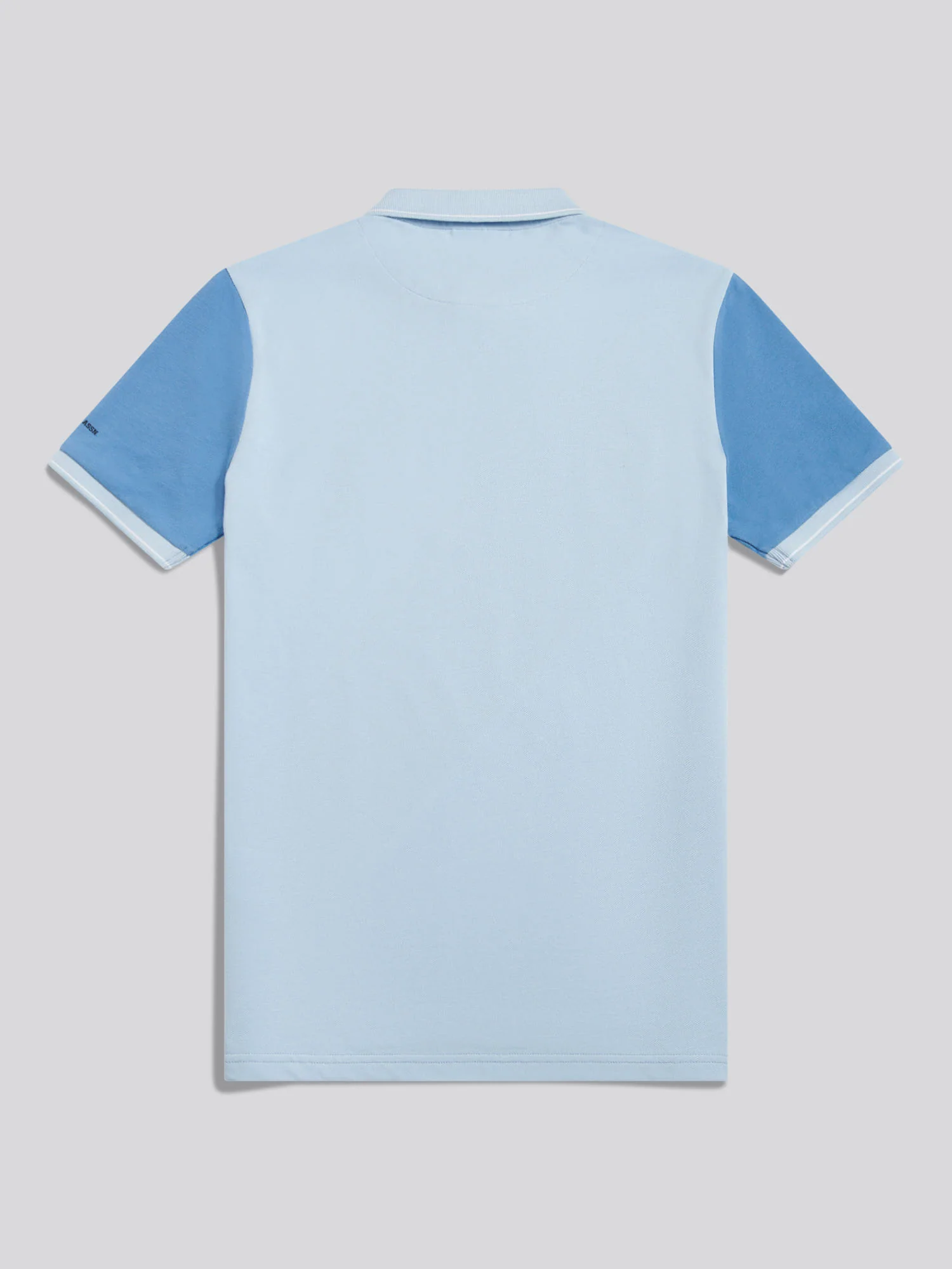 Mens Sash Pique Polo Shirt Chambray Blue - Image 7