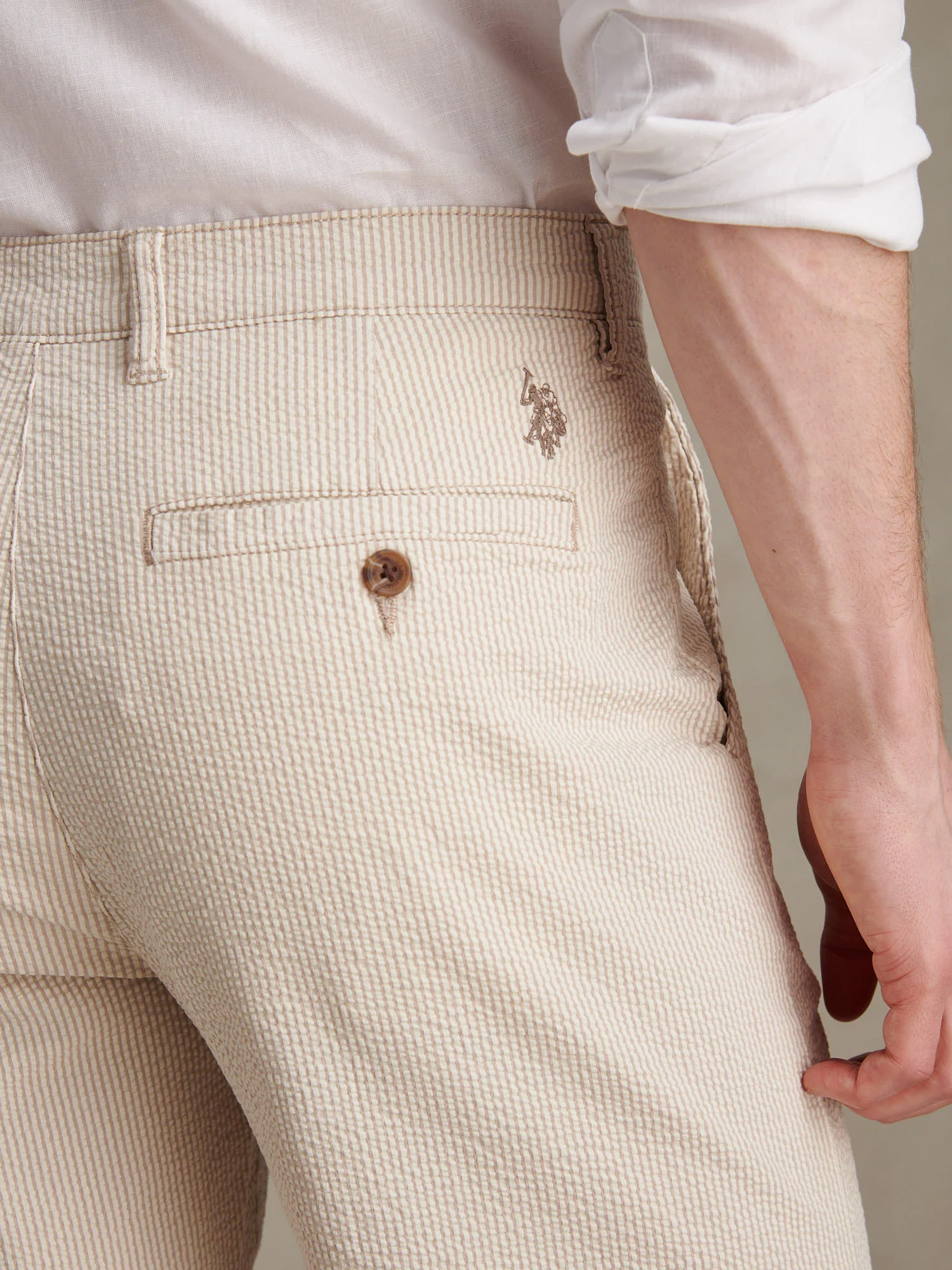 Mens Seersucker Chino Short Atmosphere - Image 2