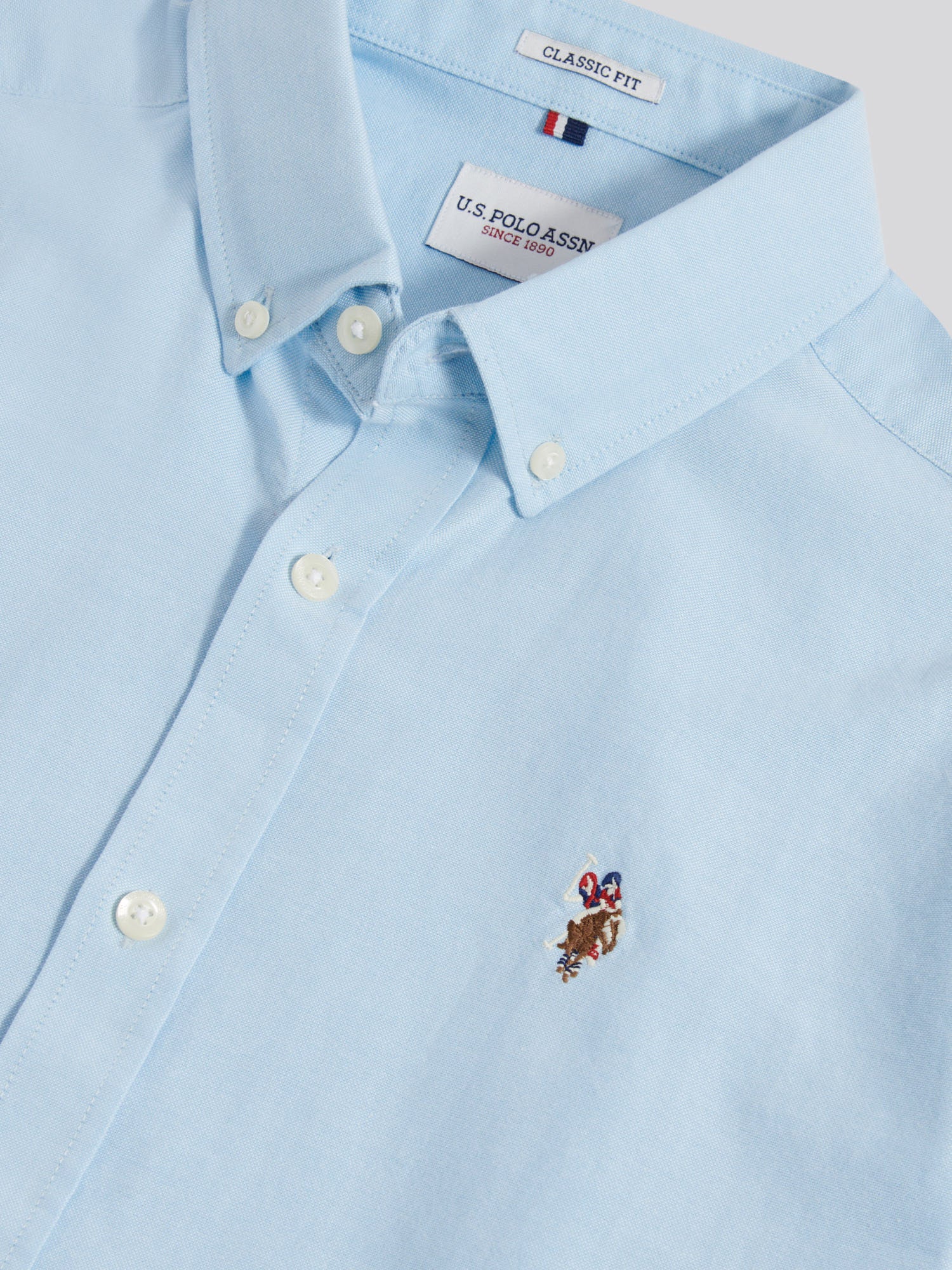 Mens  Short Sleeve Oxford Shirt Ice Blue - Image 8