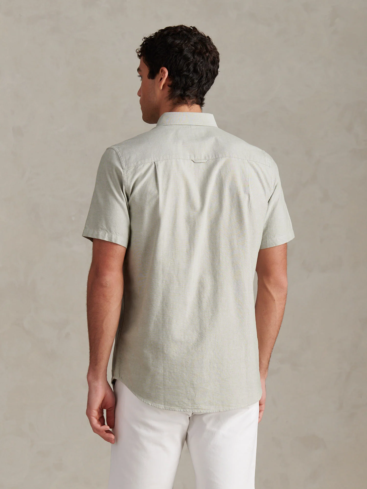 Mens  Short Sleeve Oxford Shirt Sea Spray - Image 4