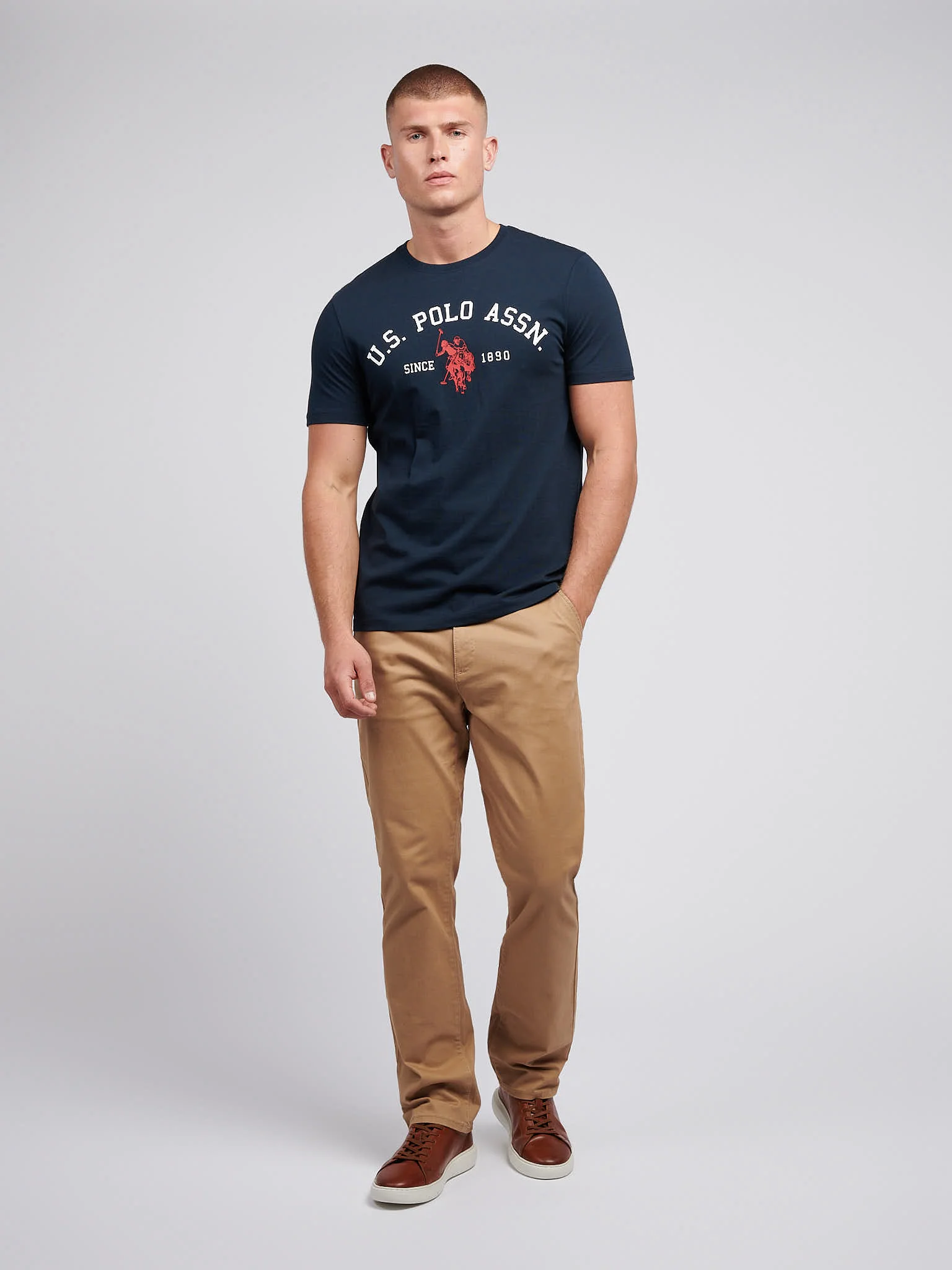 T-shirt mens charakterystyczny w ciemnym szafirowym granatowym - Image 3