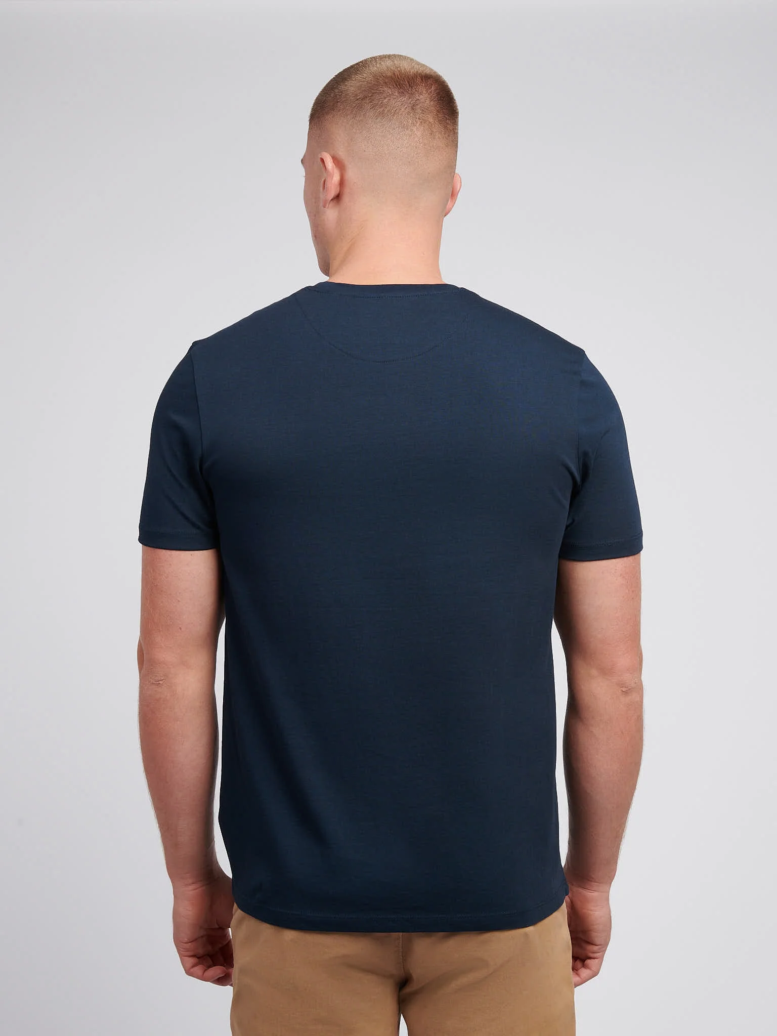 T-shirt mens charakterystyczny w ciemnym szafirowym granatowym - Image 4