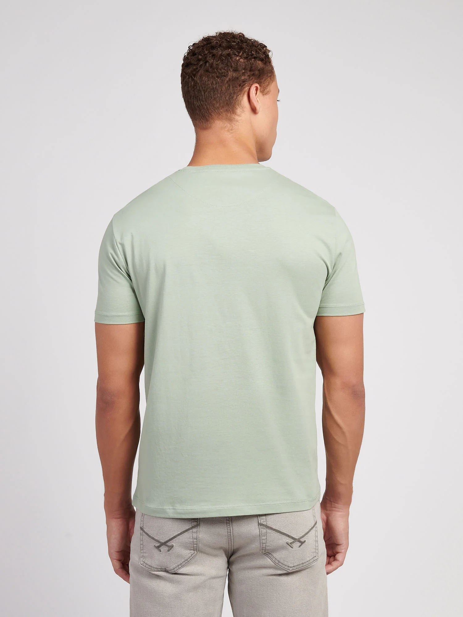 T-shirt menu charakterystycznego nadruku łuku w lodowej zieleni - Image 4