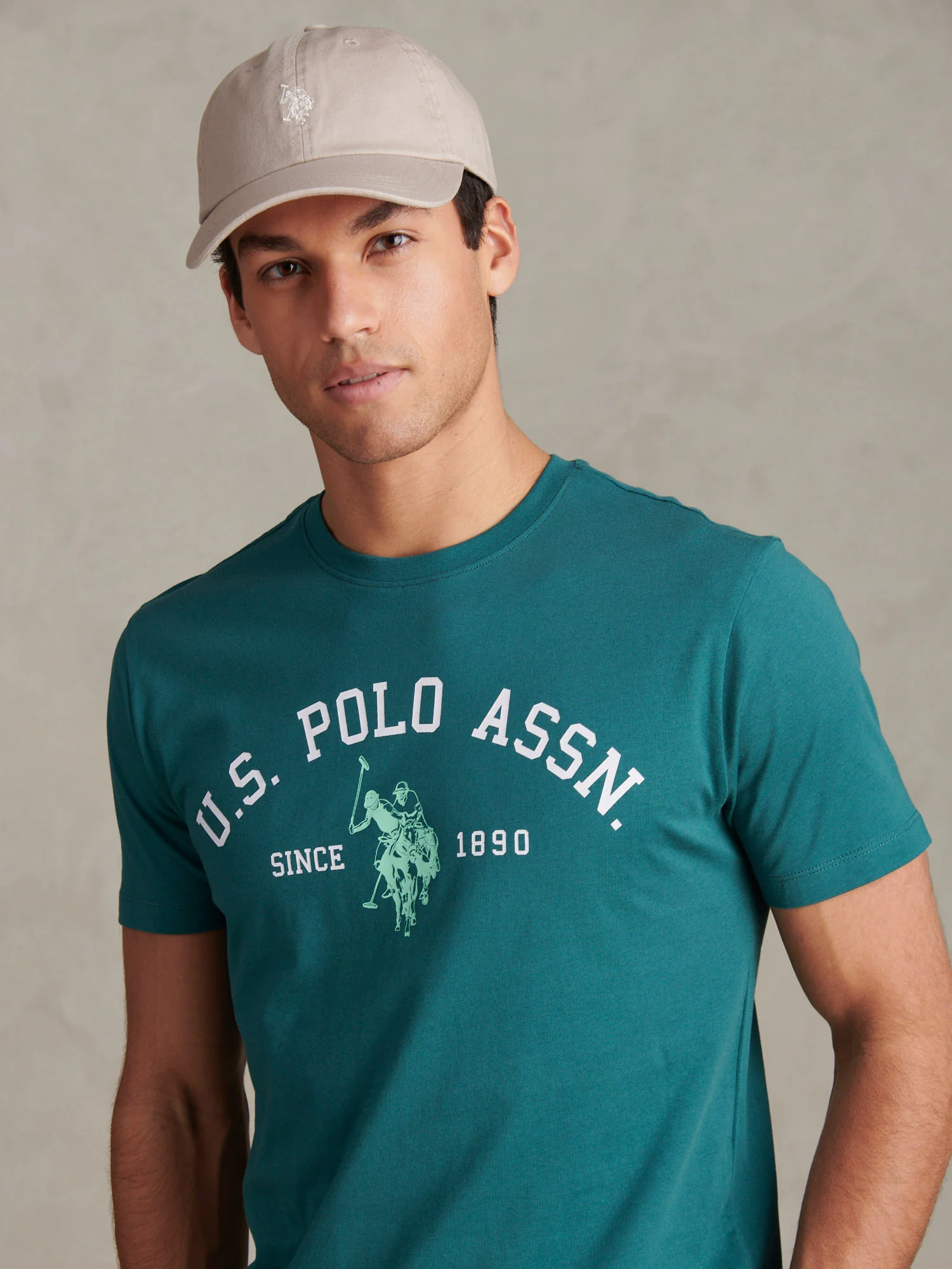 Mens Signature Arch Print T-Shirt Mediterranea - Image 2