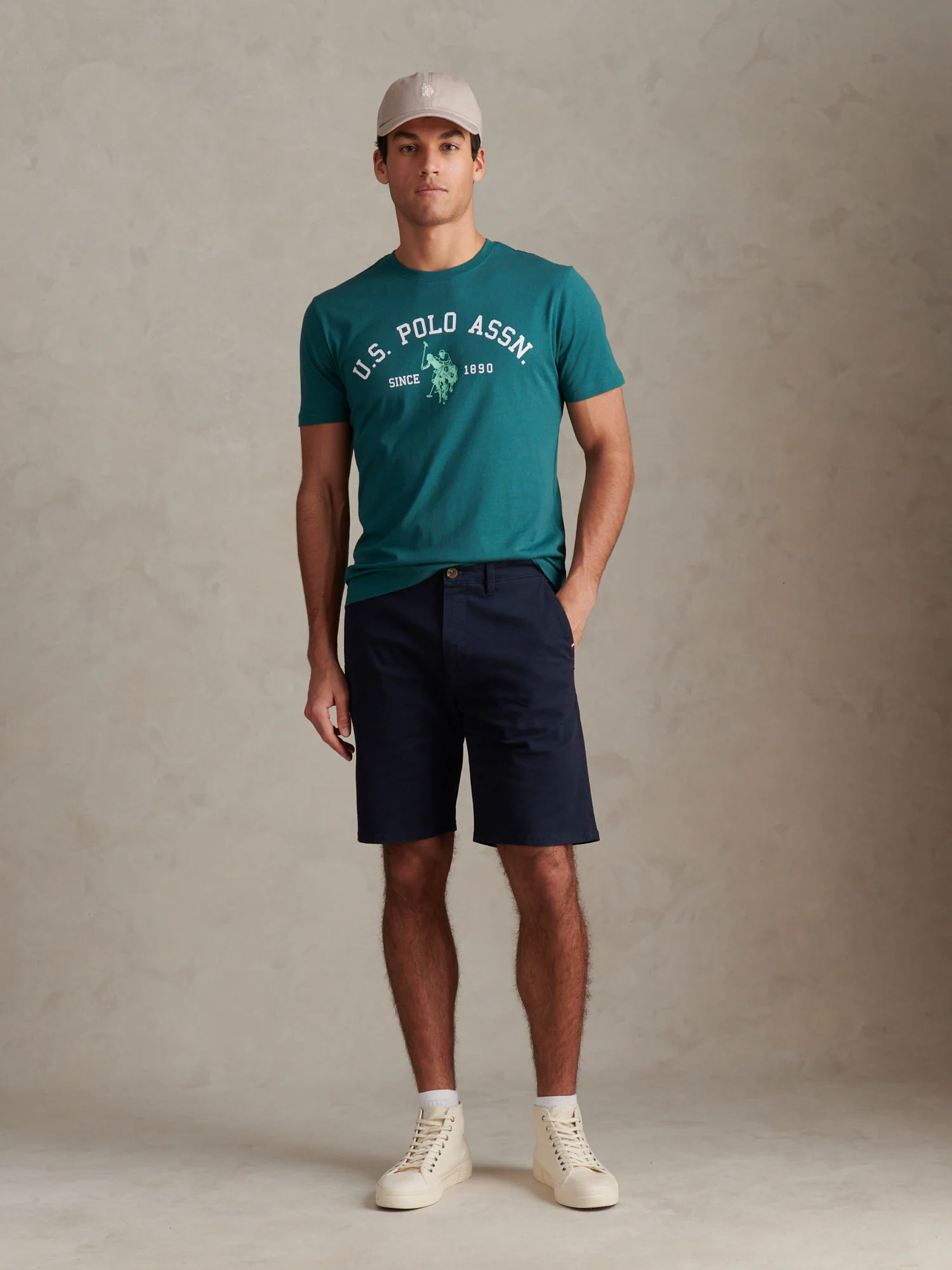 Mens Signature Arch Print T-Shirt Mediterranea - Image 3