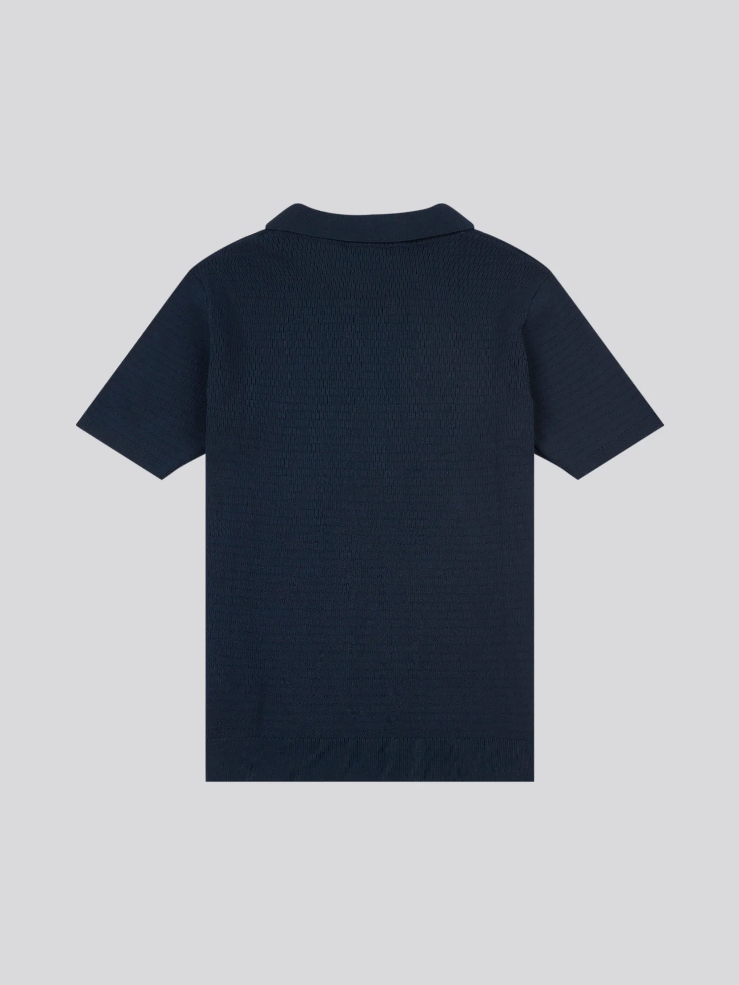 Tekstura męska Otwarta Kobieta Polo Polo w ciemnym szafirowym granatowym - Image 6