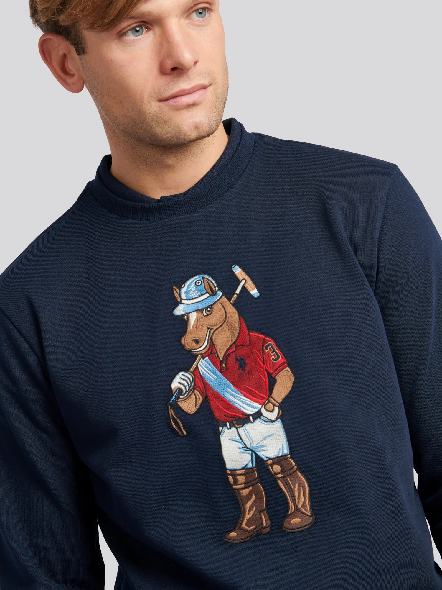 Męskie USPA Chuck Loopback Crew Poce w ciemnym szafirowym marynarce wojennej - Image 2