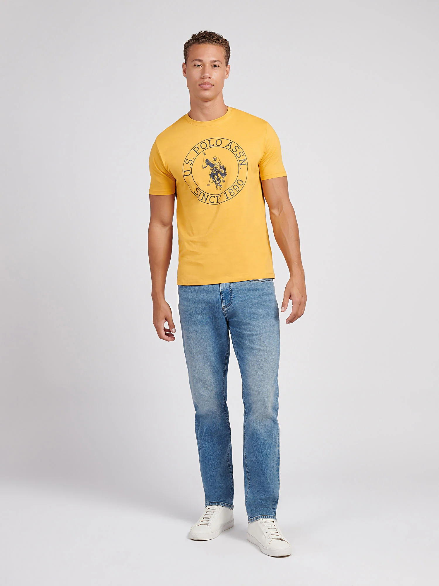 T-shirt mrówek USPA Circle Print w Złotej moreli - Image 3