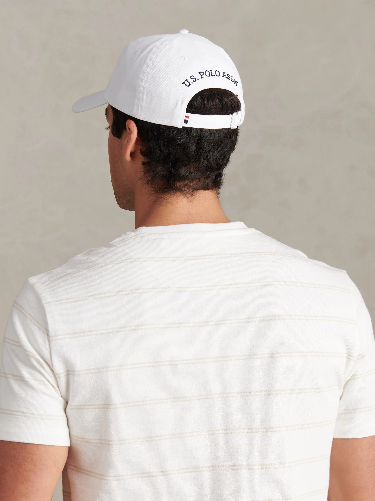 MENS MAY Casual Cap in White/Dark Sapphire granatowy DHM - Image 2