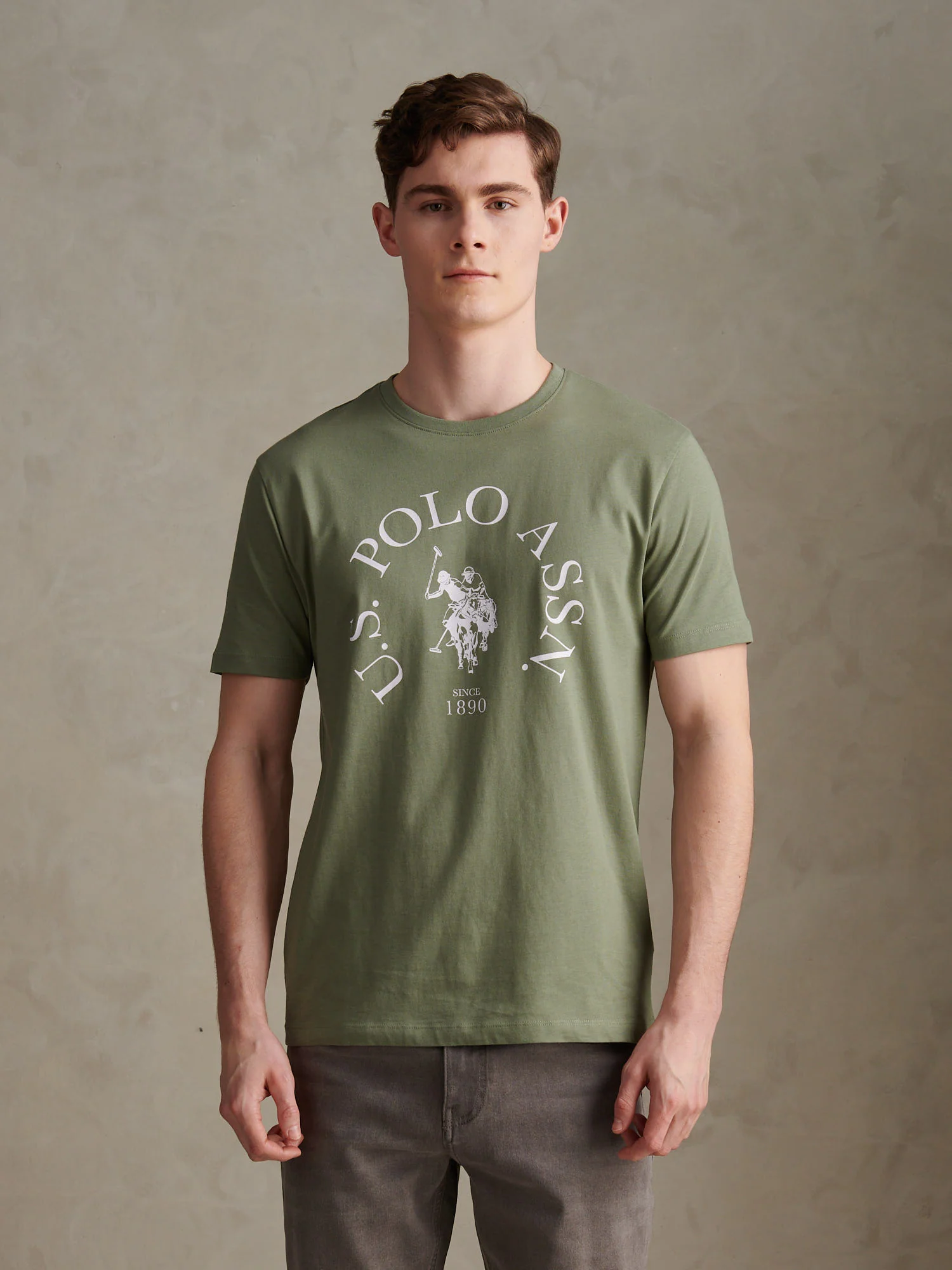 Mens Minimal Circle Print T-Shirt Sea Spray
