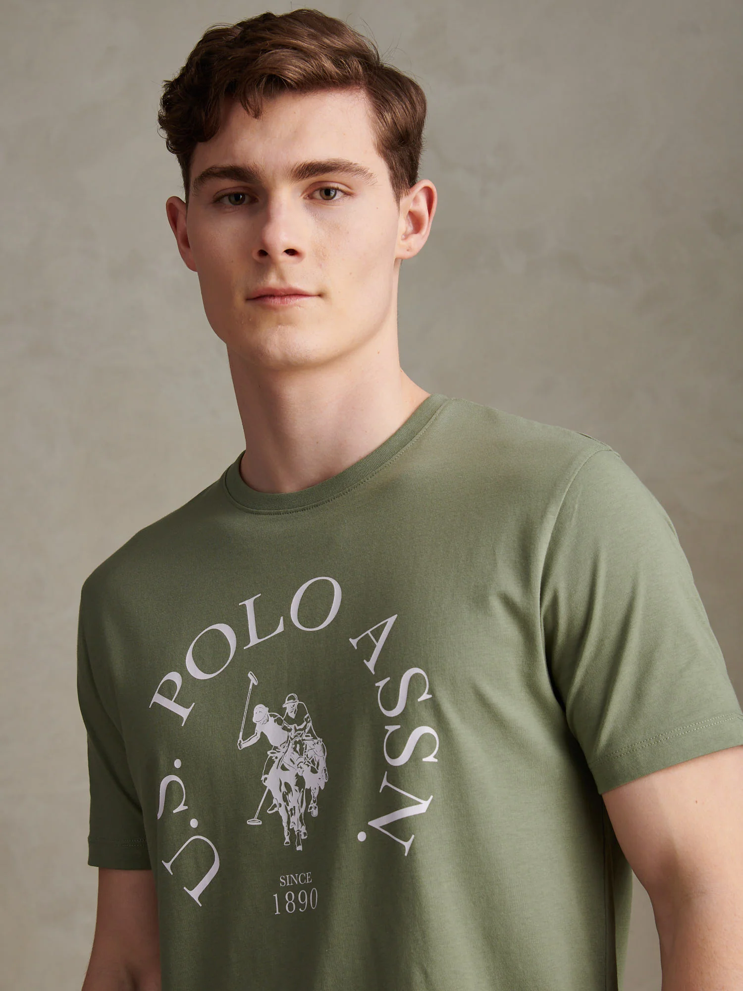 Mens Minimal Circle Print T-Shirt Sea Spray - Image 2