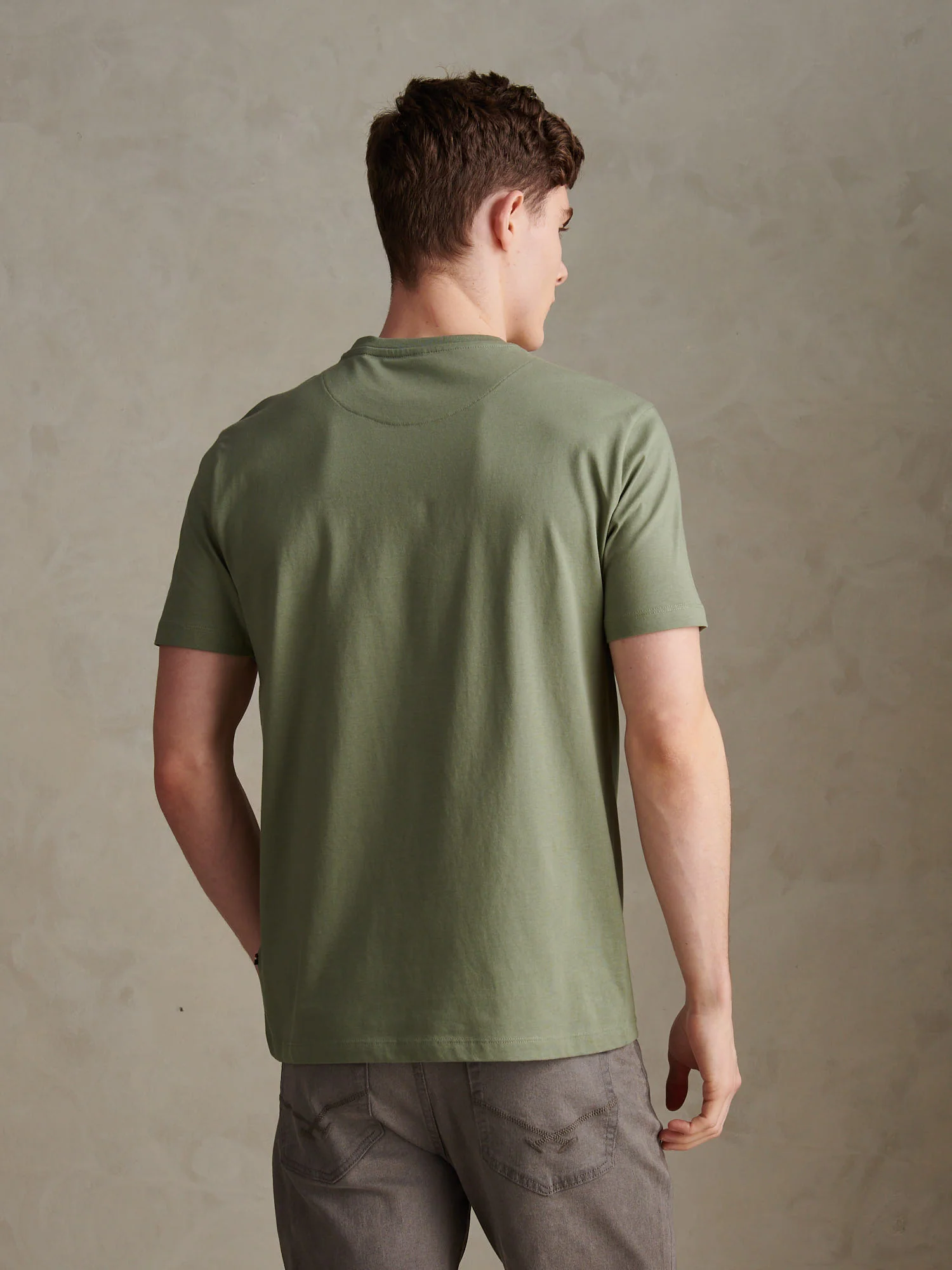 Mens Minimal Circle Print T-Shirt Sea Spray - Image 4