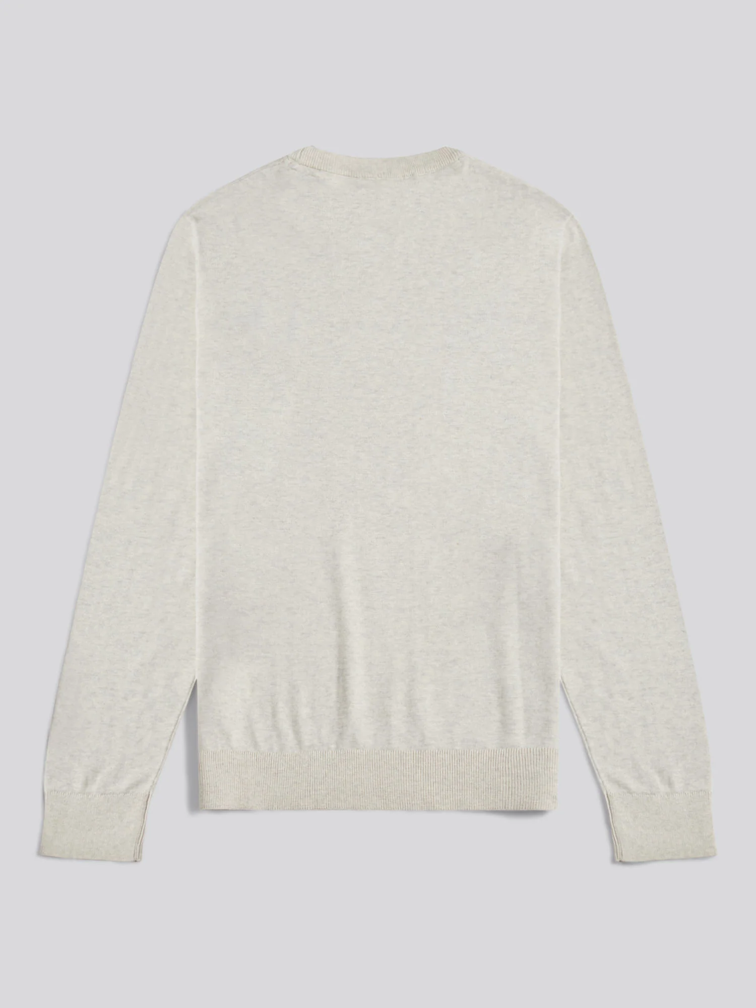 Mens Double Horsemen Cotton Knit Crew Jumper Birch Marl - Image 6