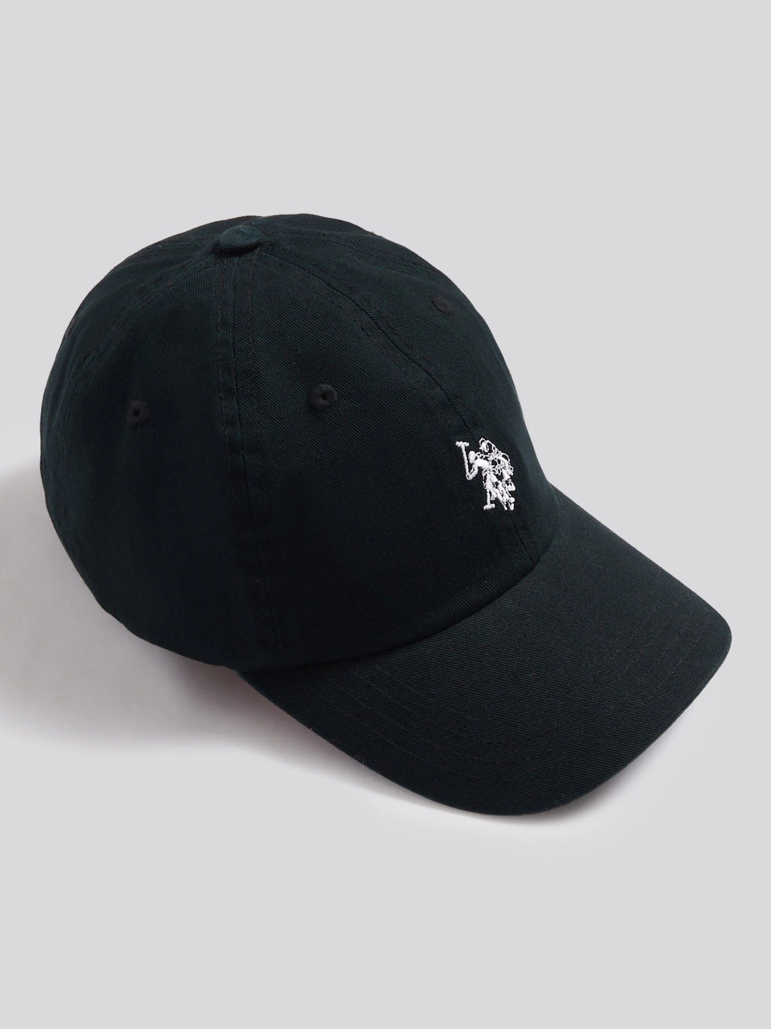Boys Washed Outline Logo Cap Black Bright White DHM - Image 3